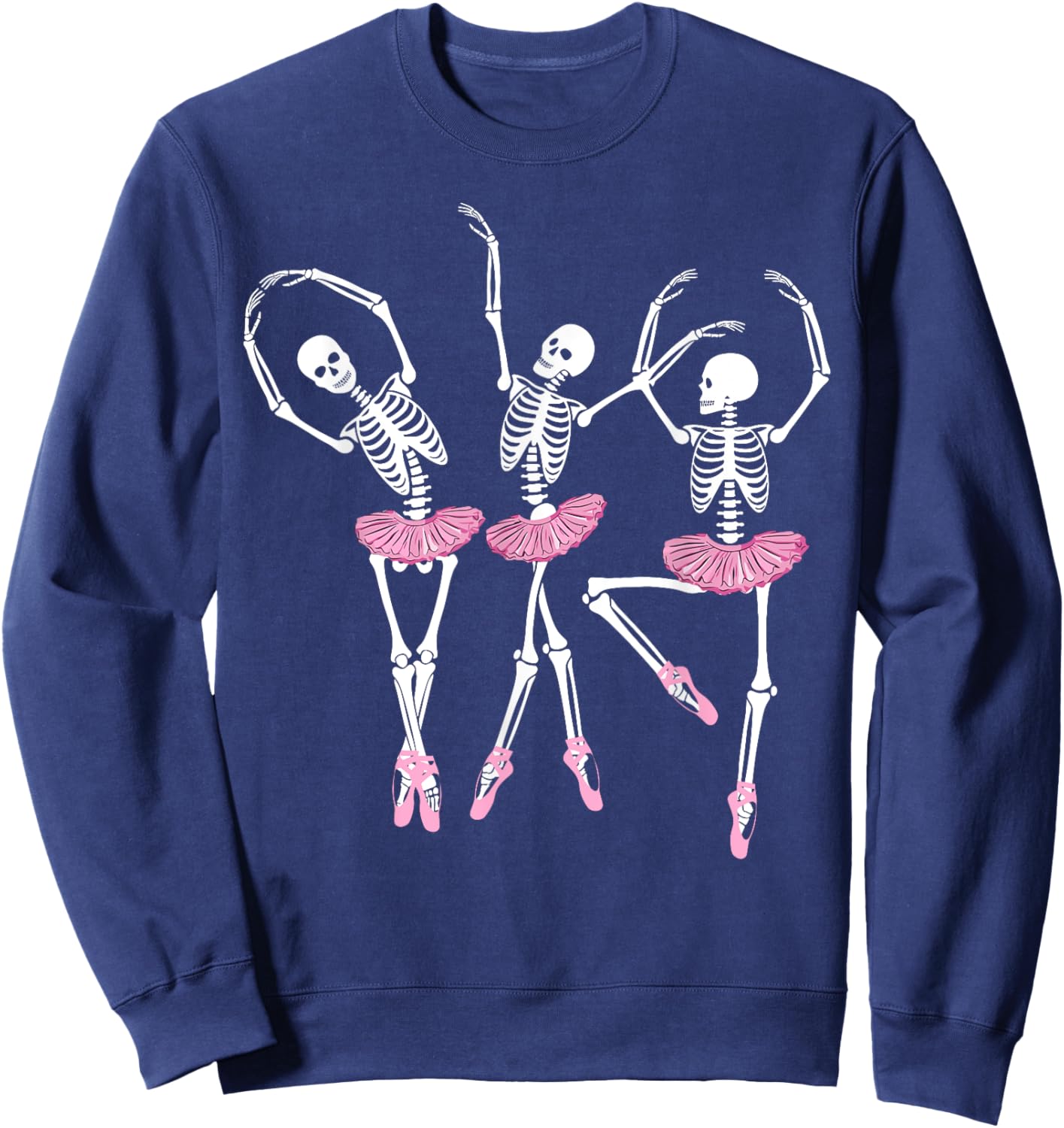 Ballerina Skeletons Dancing Halloween Ballerina Skeleton Sweatshirt - Sweatshirt | Navy