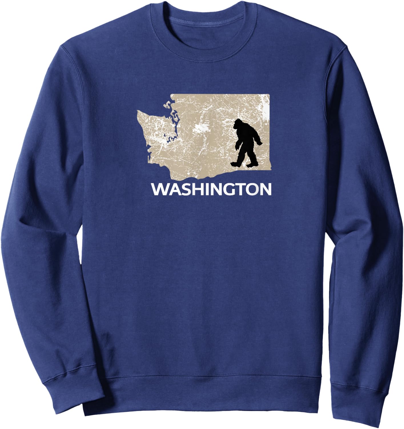 Funny Bigfoot I Believe Loves Washington WA Sasquatch Sweatshirt - Sweatshirt | Navy