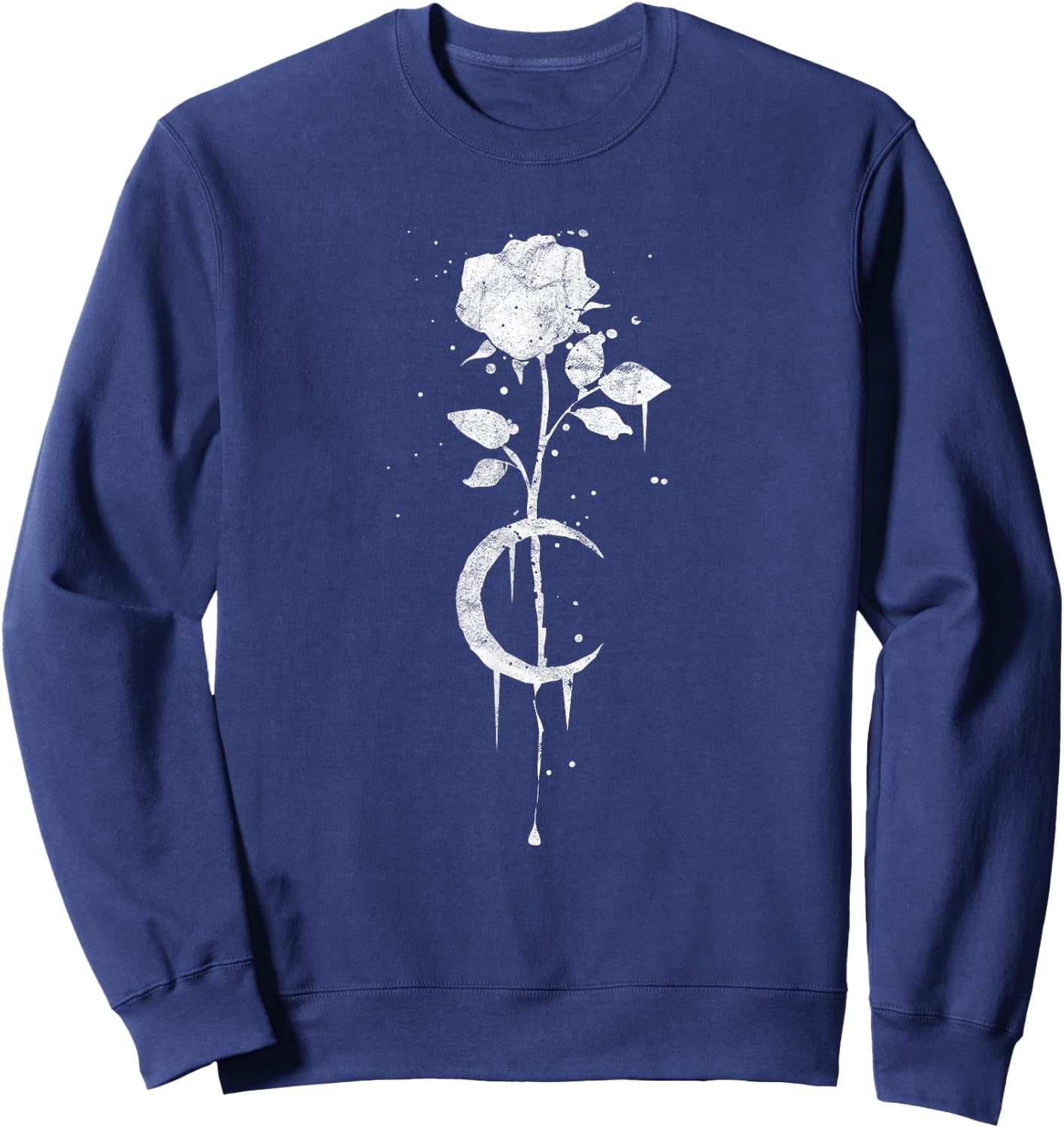 Occult Moon Rose Witchcraft - The Witch Vintage Gothic Short Sleeve Sweatshirt - Sweatshirt | Navy