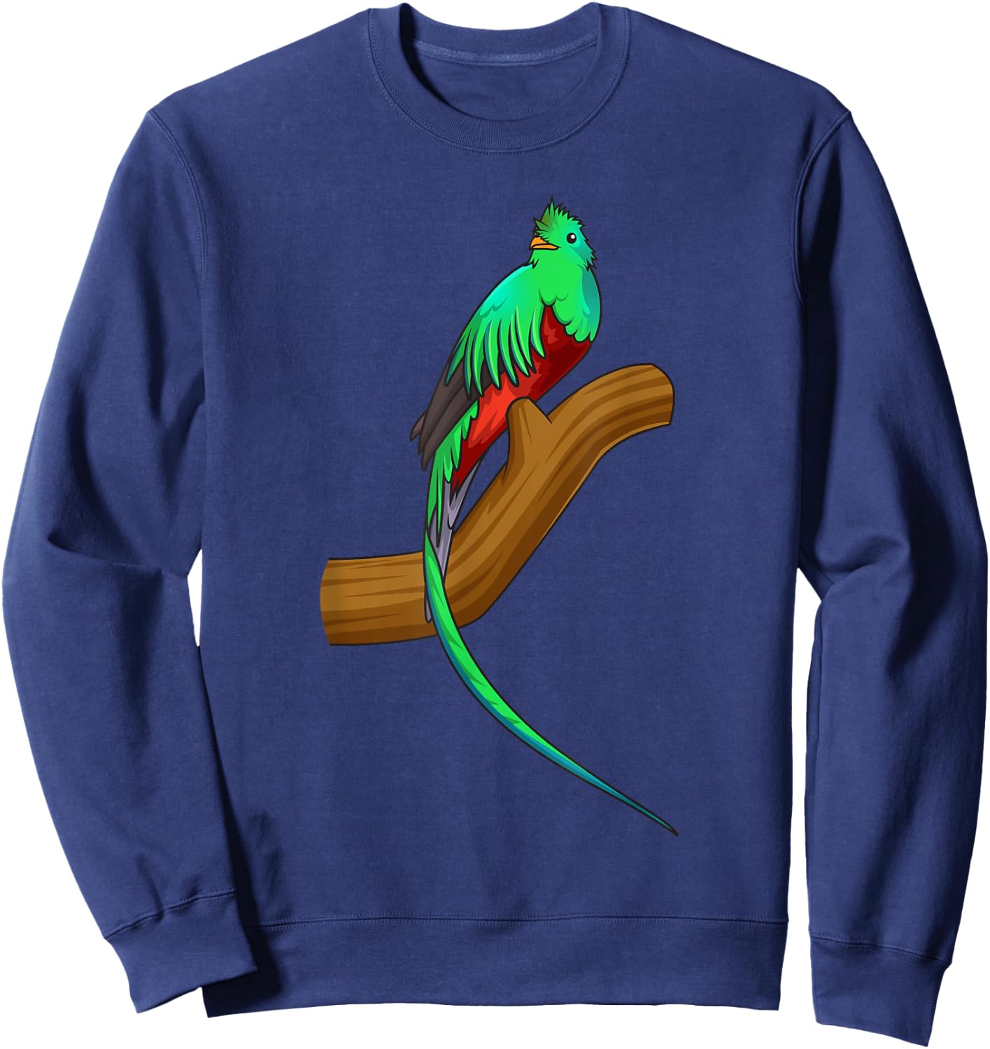 Resplendent Quetzal sitting on a Tree Branch Cute Beautiful Sweatshirt - Sweatshirt | Navy