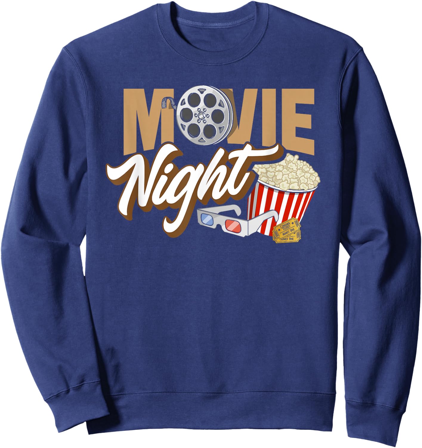 Movie Night - Popcorn Movies Cinema Family Sweatshirt - Sweatshirt | Navy