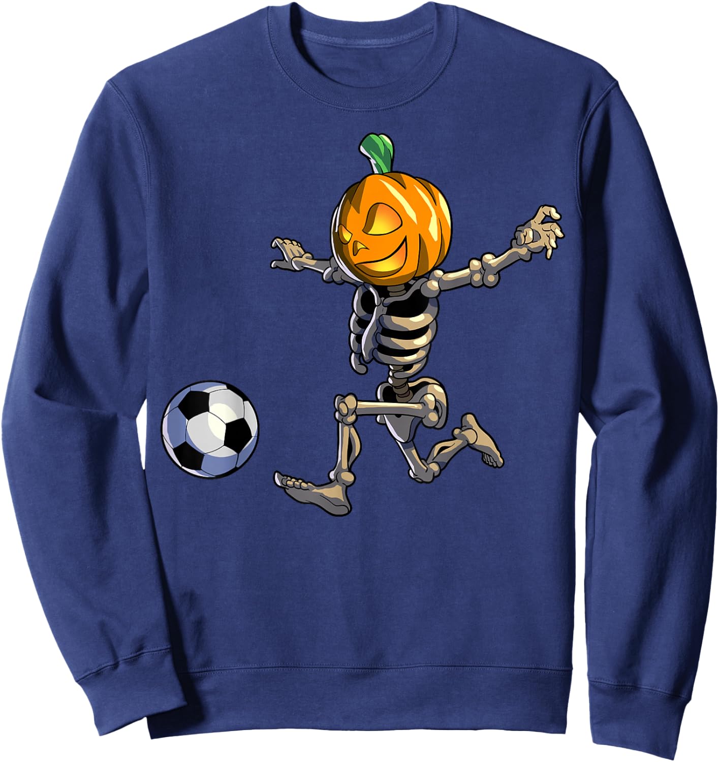 Soccer Skeleton Halloween Men Boys Soccer Halloween Sweatshirt - Sweatshirt | Navy