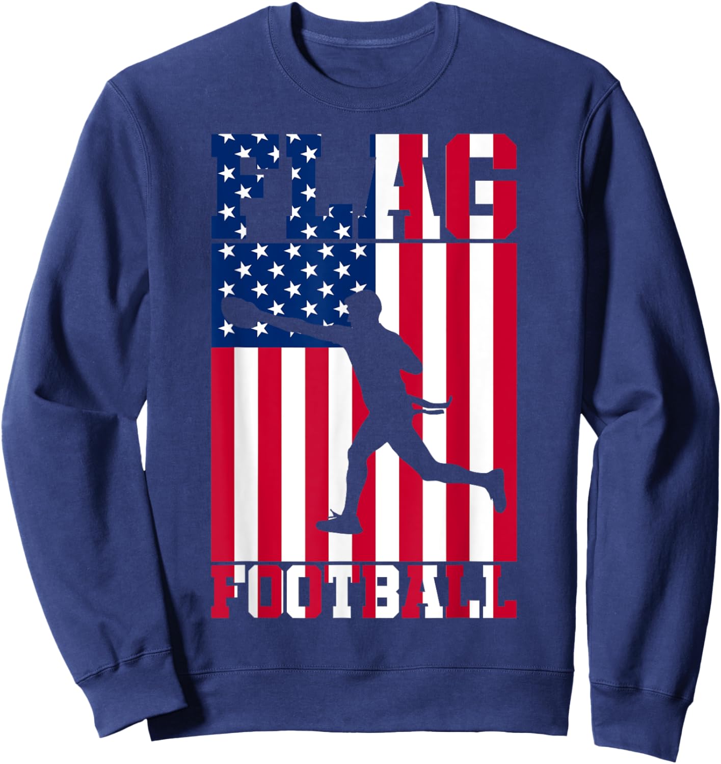 Flag Football USA Women Men Girls Boys Sweatshirt - Sweatshirt | Navy