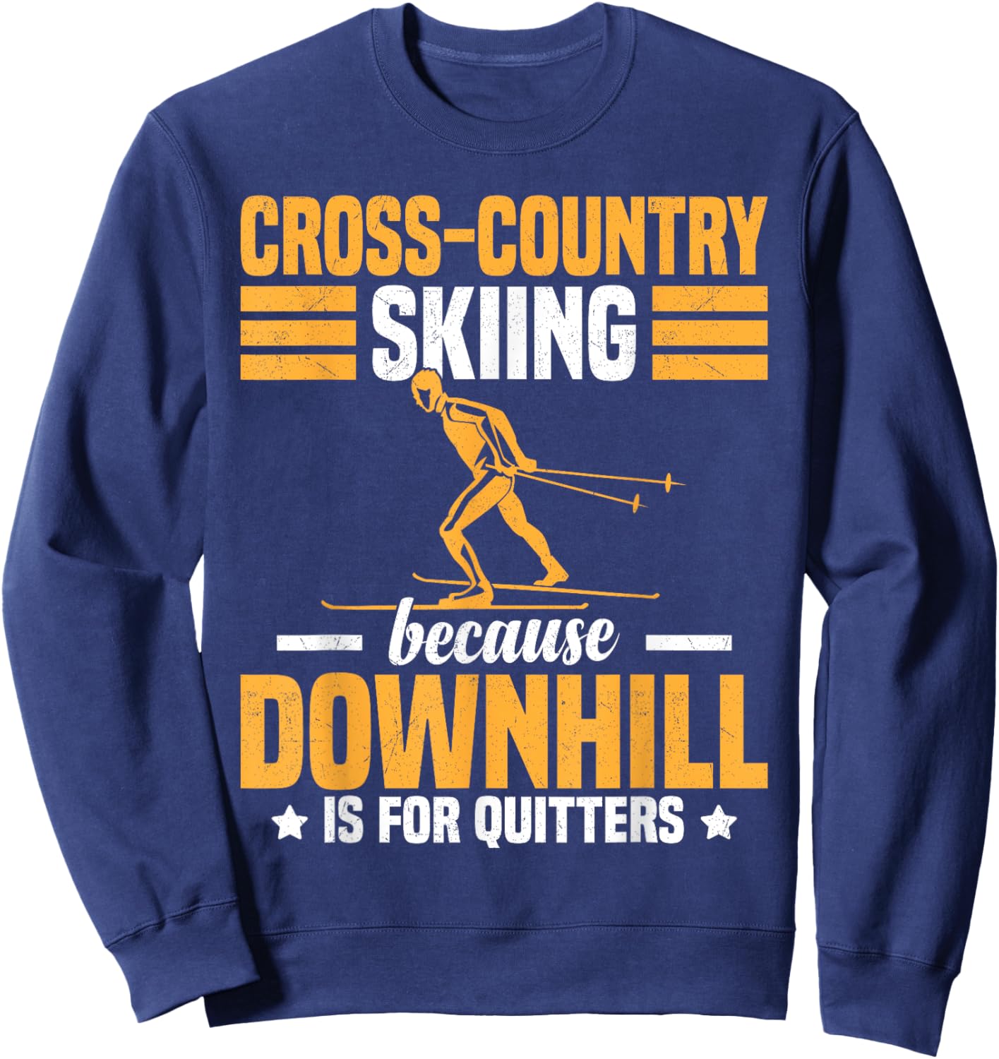 Funny Winter Sport Snow Cross-Country Skiing appearel Sweatshirt - Sweatshirt | Navy