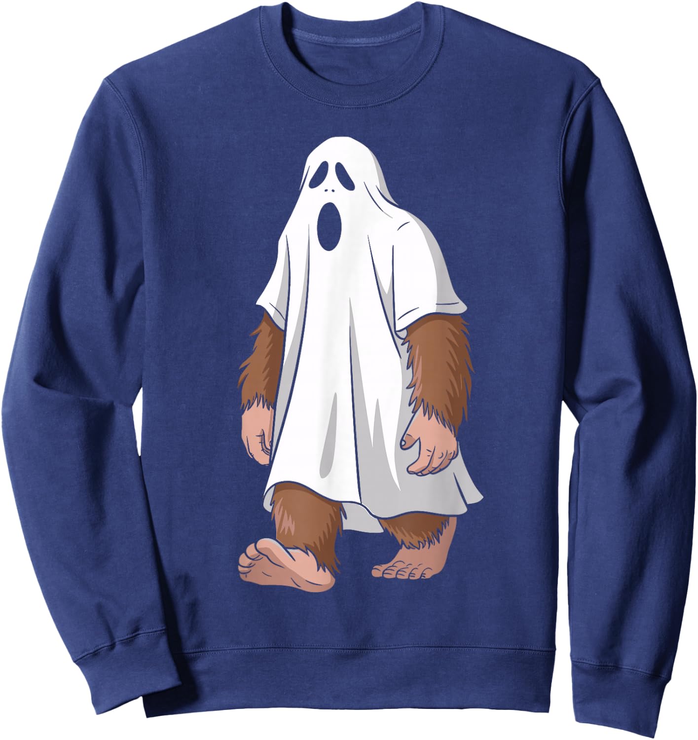 Funny Ghost Bigfoot Lovers Spooky Halloween Costume Sweatshirt - Sweatshirt | Navy