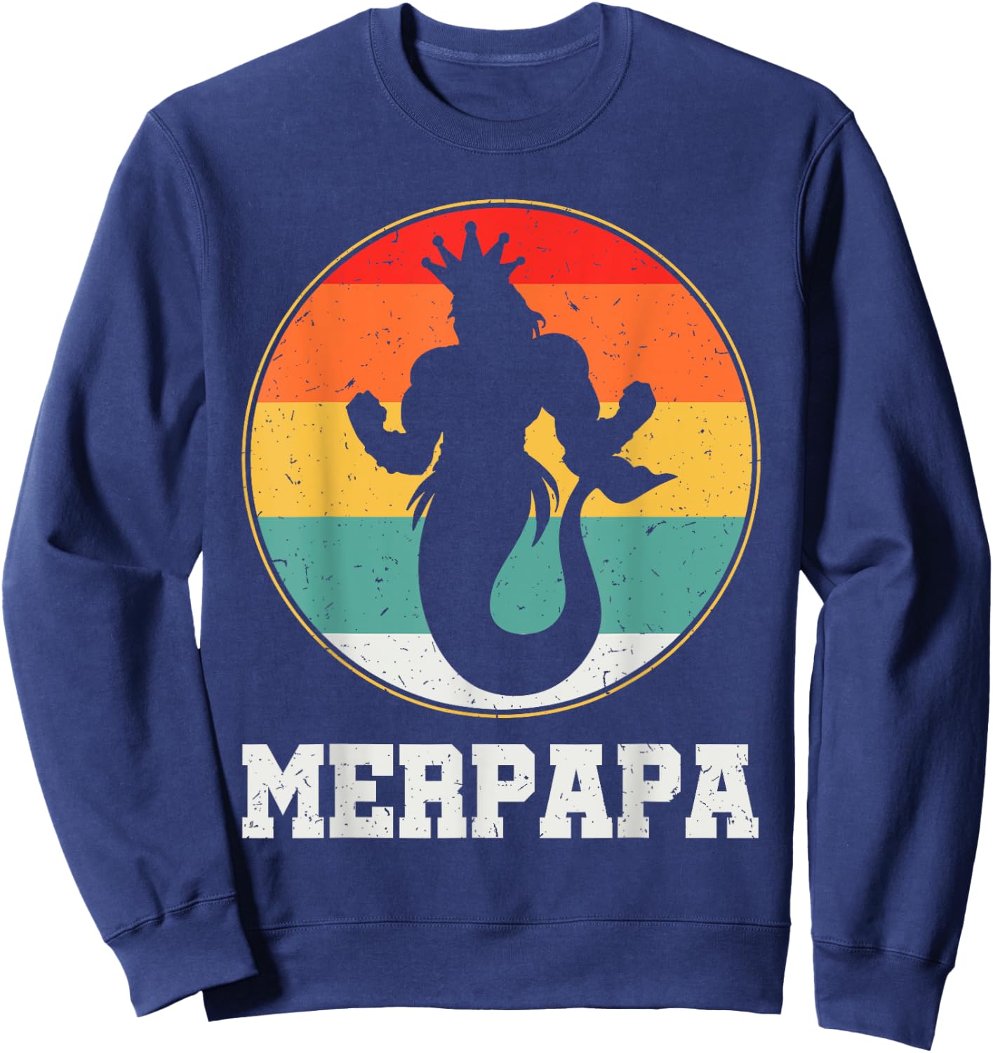 Merdpapa Security Merman Mermaid Daddy Fish Father's Day Sweatshirt - Sweatshirt | Navy