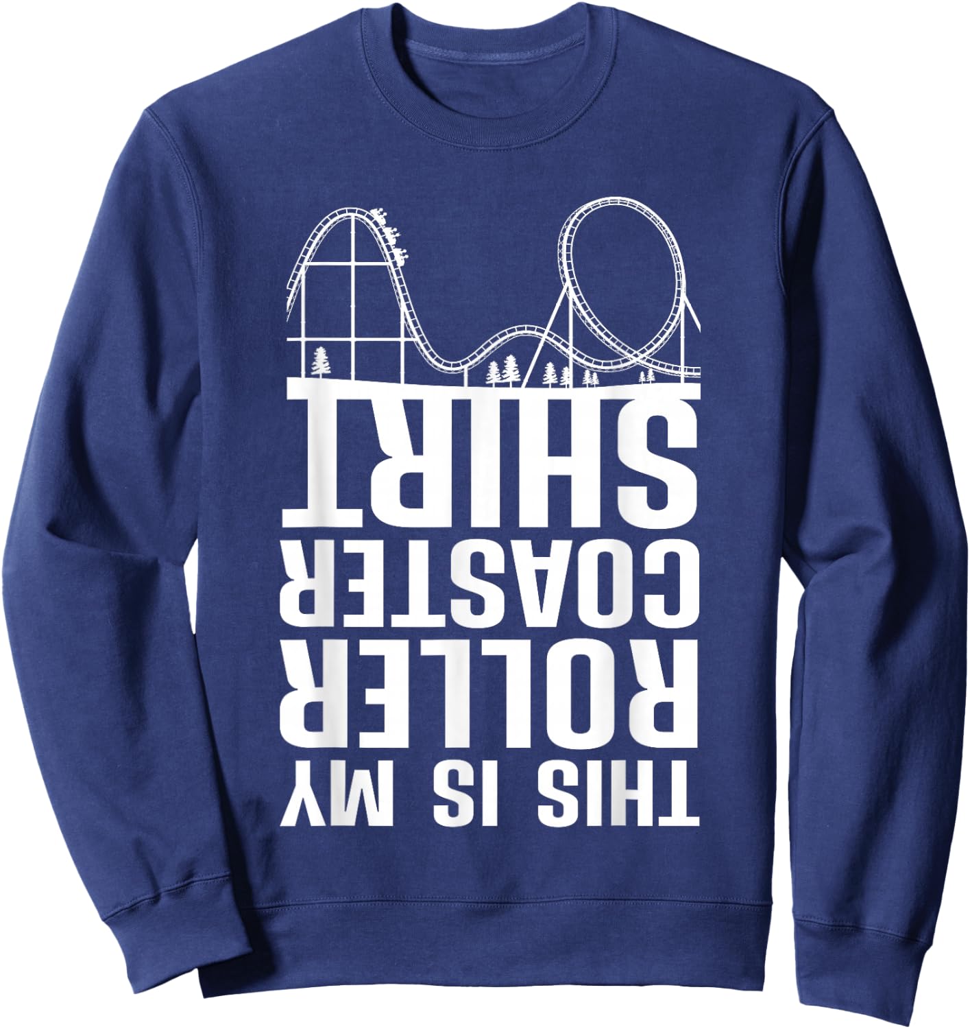 Cute Roller Coaster Women Rollercoaster Theme Park Sweatshirt - Sweatshirt | Navy