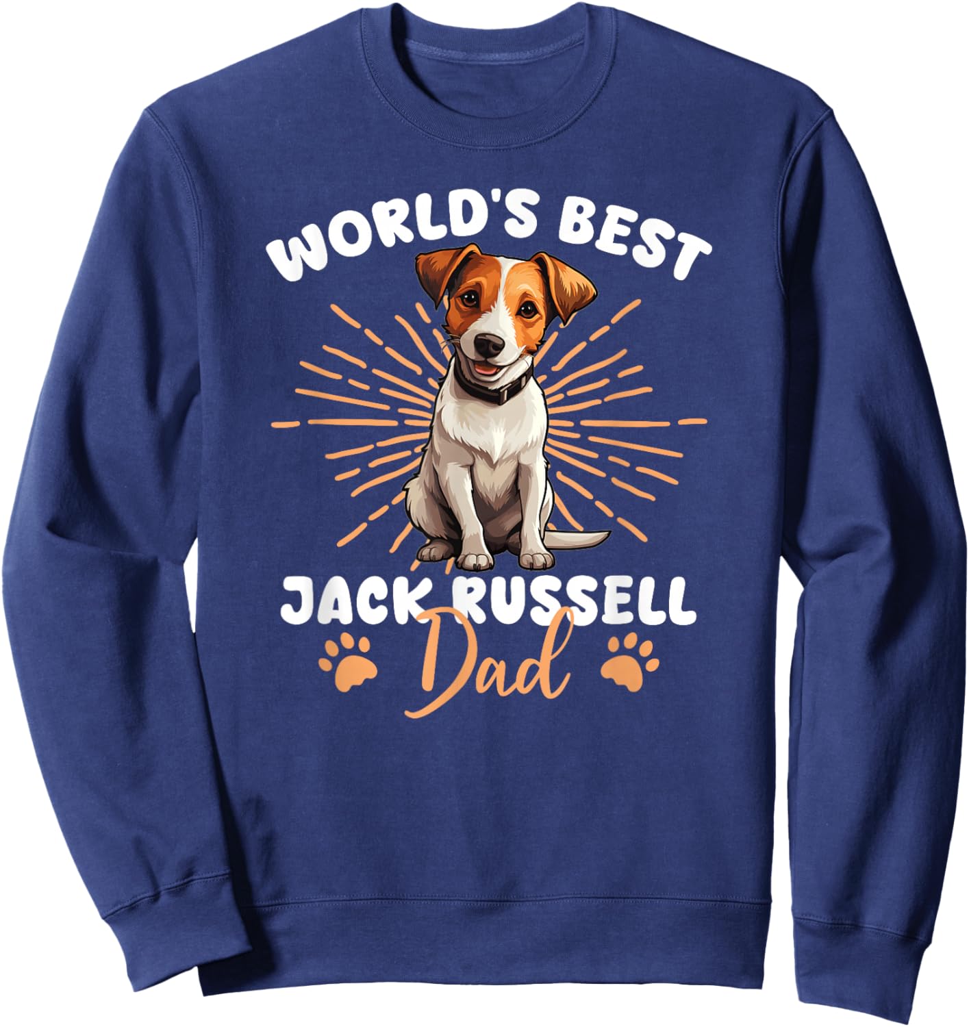 Jack Russell Terrier Groovy World's Best Jack Russell Dad Sweatshirt - Sweatshirt | Navy