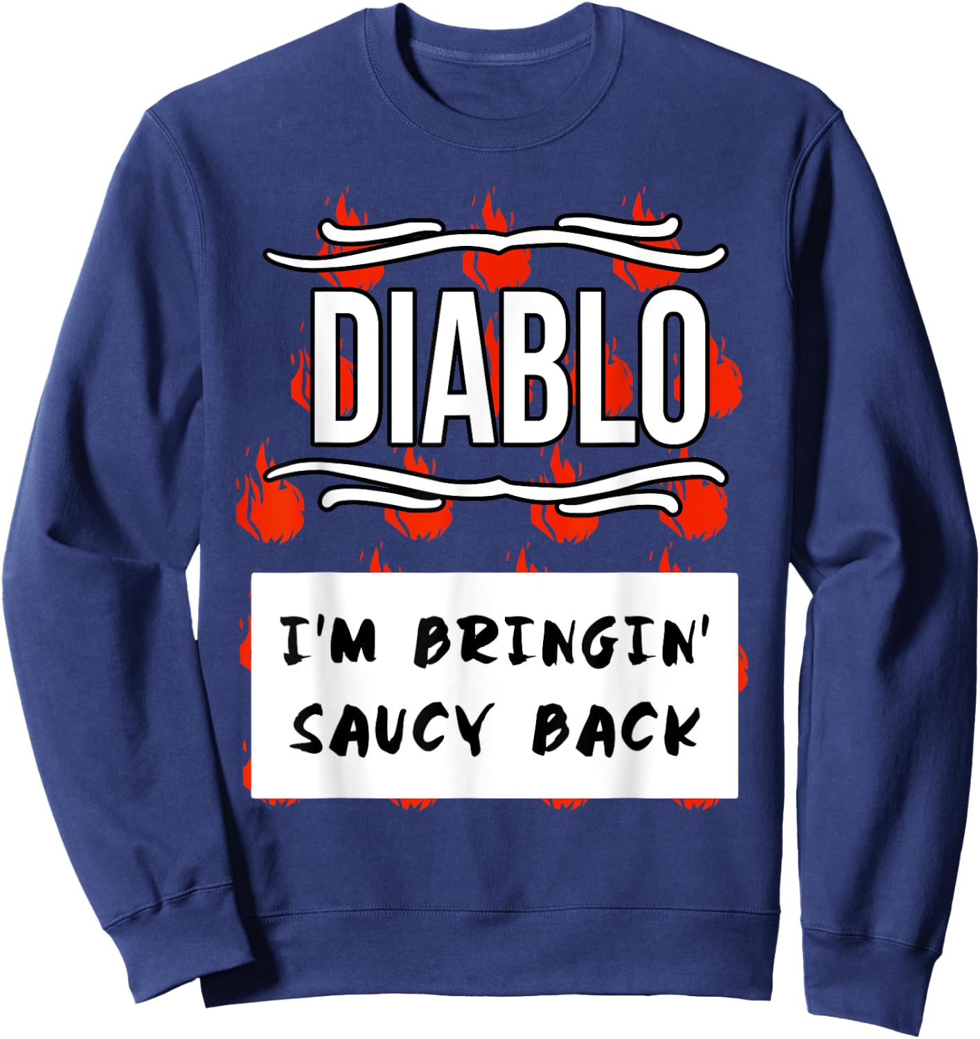 HOT SAUCES Group Halloween Costumes Taco DIABLO SAUCE Sweatshirt - Sweatshirt | Navy