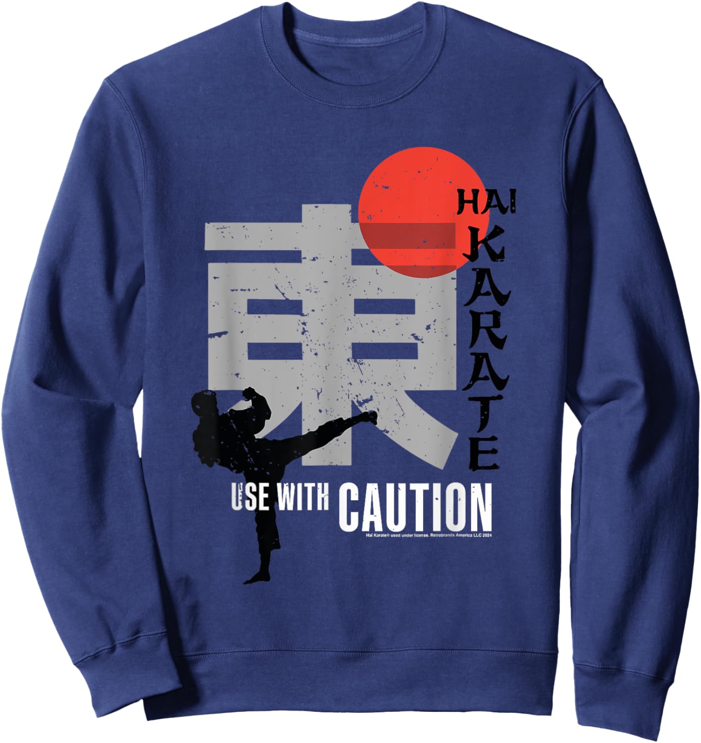 Hai Karate Use With Caution Retro Aftershave Sweatshirt - Sweatshirt | Navy