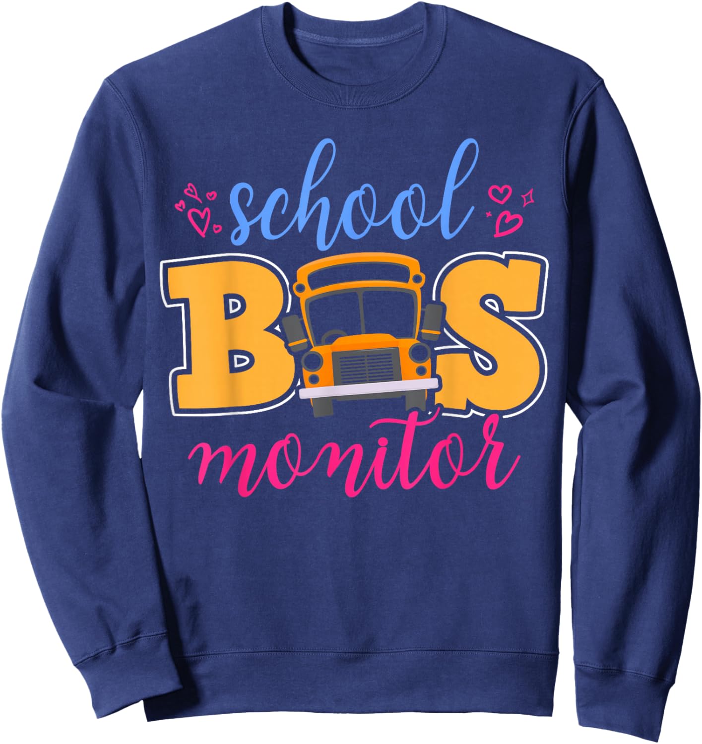 School Bus Monitor Heart Sweatshirt - Sweatshirt | Navy