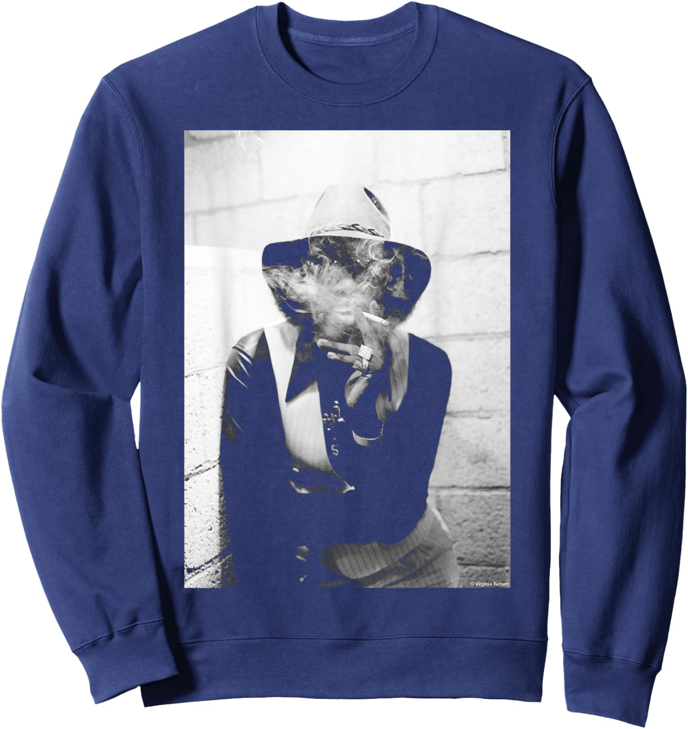 Johnny Guitar Watson 1980 By Virginia Turbett Sweatshirt - Sweatshirt | Navy