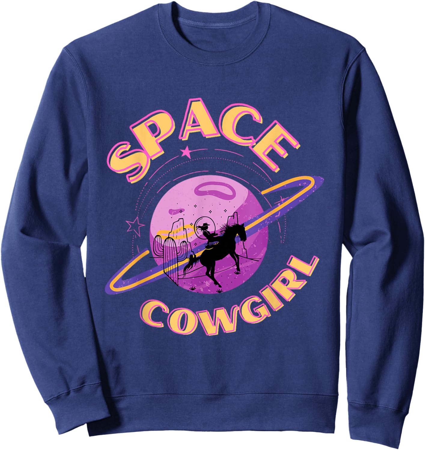 Space Cowgirls Bachelorette Party Rodeo Western Aesthetic Sweatshirt - Sweatshirt | Navy