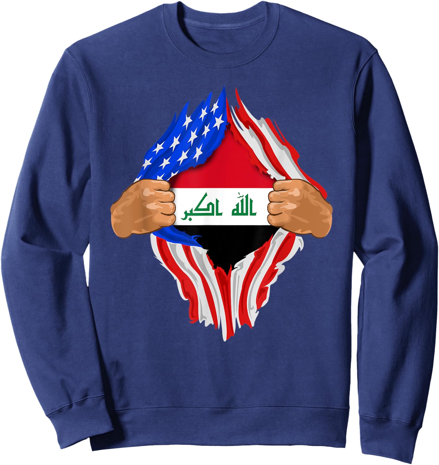 Iraqi Blood Inside Me | Iraq Flag Gift Sweatshirt - Sweatshirt | Navy