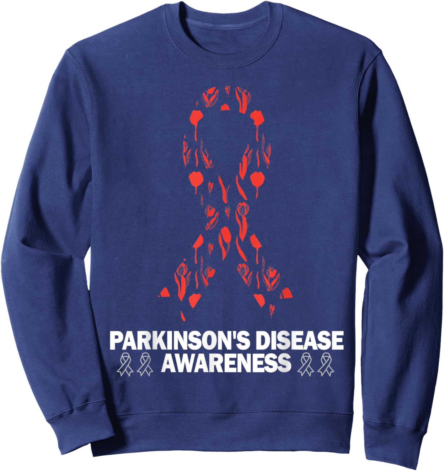 Parkinson's Disease Awareness April Month Red Tulip Sweatshirt - Sweatshirt | Navy
