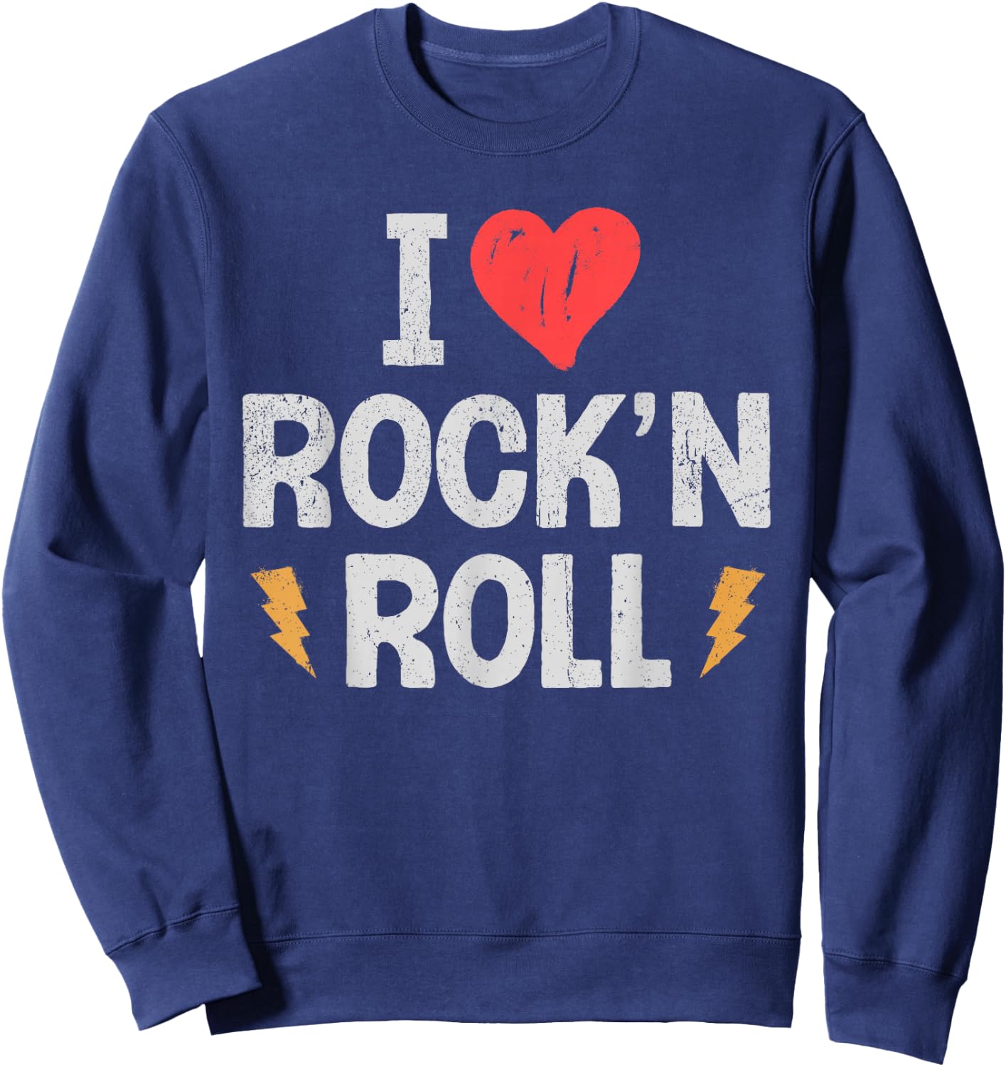 I Love Heart Rock N Roll Music Rock Music Women Kids Sweatshirt - Sweatshirt | Navy