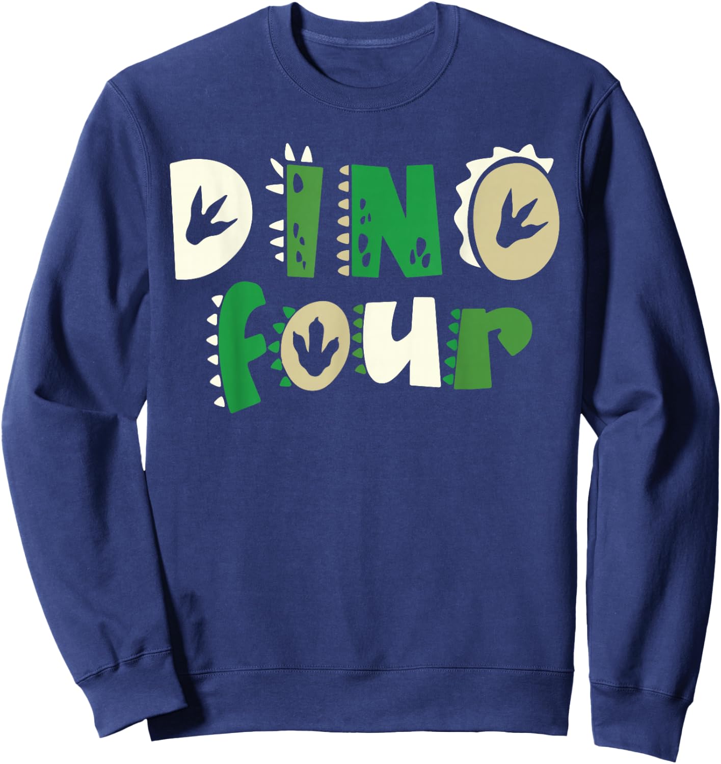 Dino Four Birthday Dinosaur 4th Birthday Matching Family Sweatshirt - Sweatshirt | Navy
