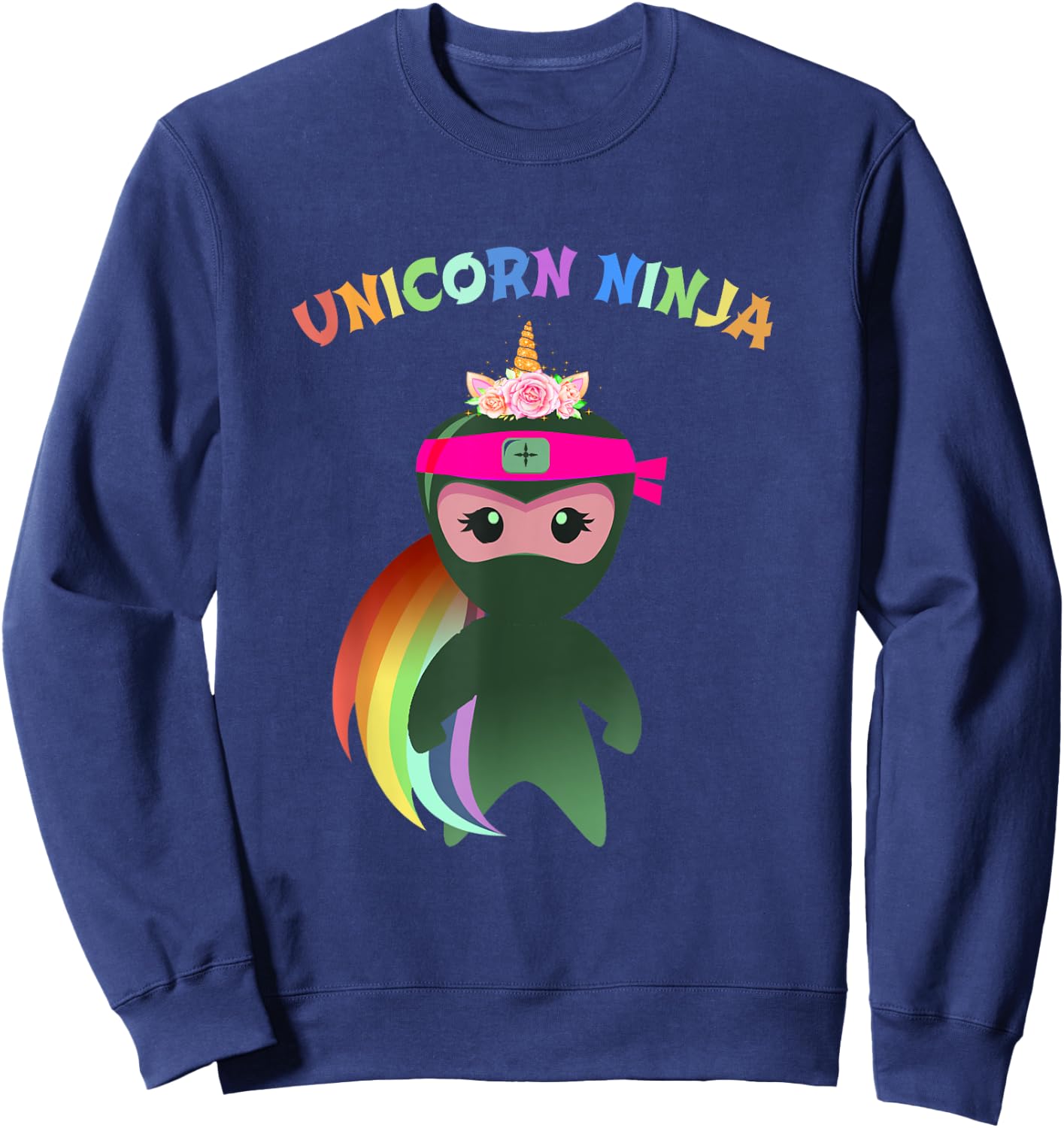 Funny Unicorn Ninja Disguise Spy Girls Kids & Teachers Squad Sweatshirt - Sweatshirt | Navy