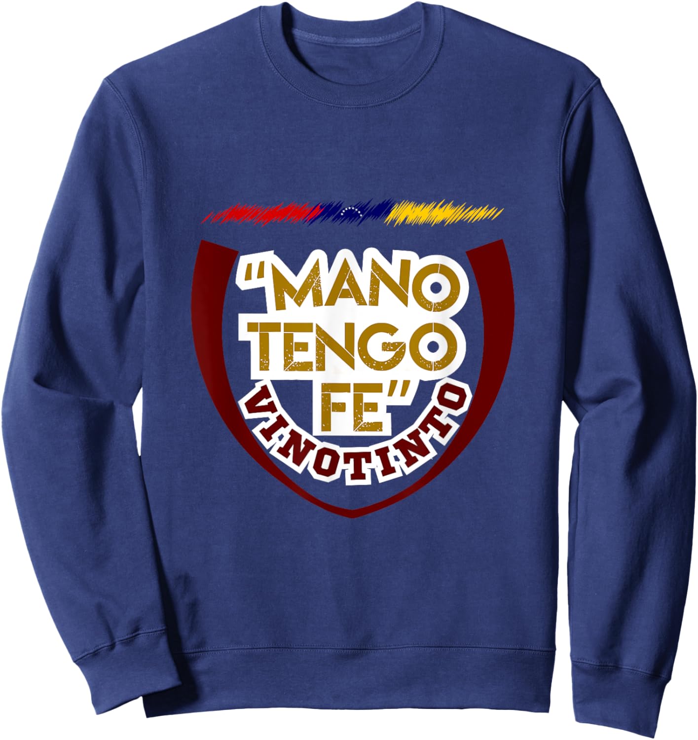"Hand I Have Faith" I Flannel "Vinotinto" I Venezuela I VZLA Sweatshirt - Sweatshirt | Navy
