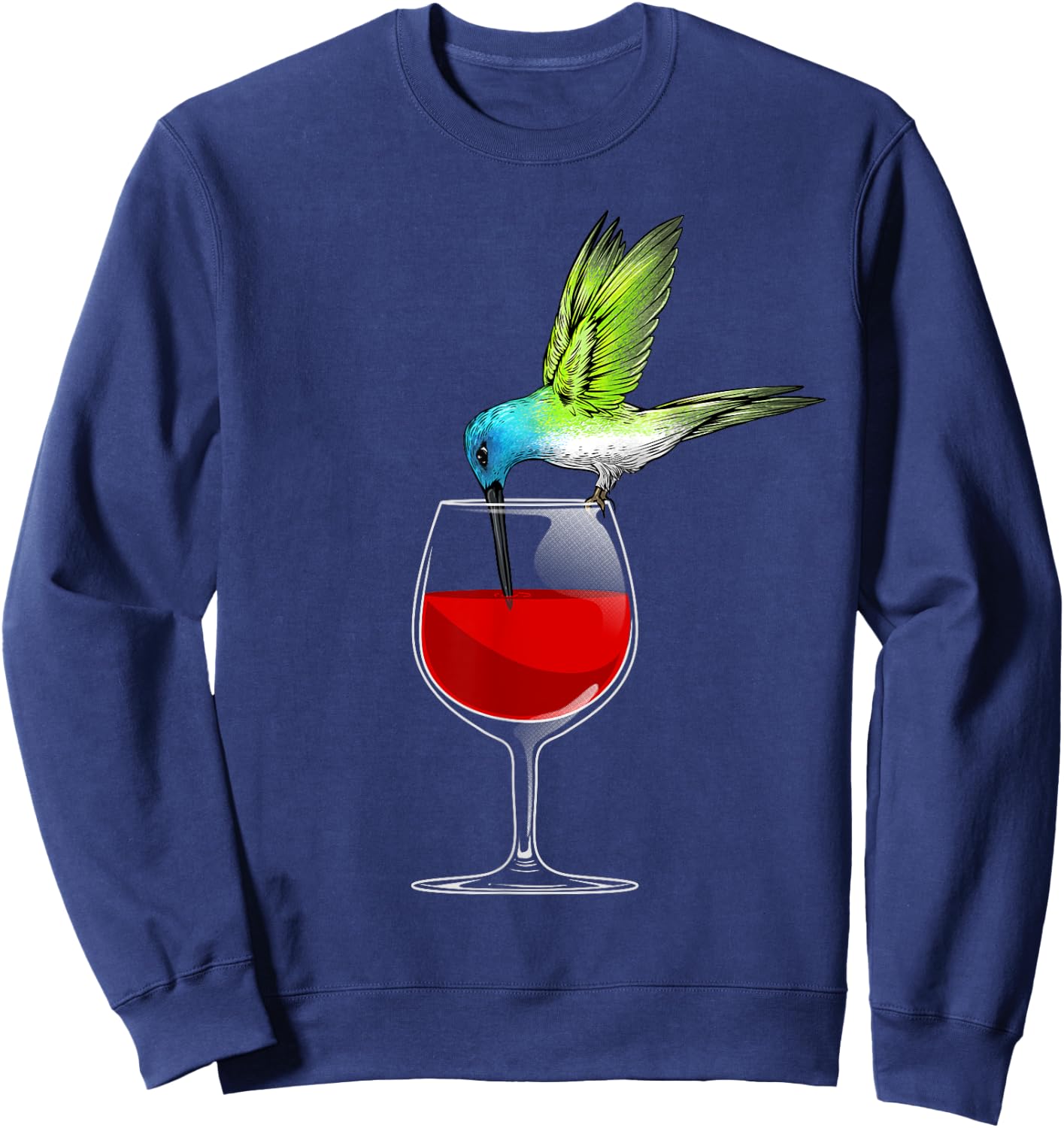 Cute Hummingbird Design Women Kids Hummingbird Lover Sweatshirt - Sweatshirt | Navy