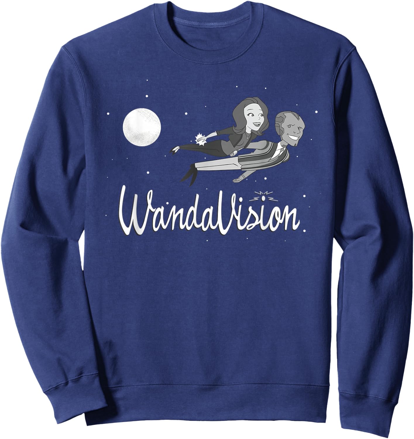 Marvel WandaVision Wanda and Vision 60s Moonlight Flight Sweatshirt - Sweatshirt | Navy