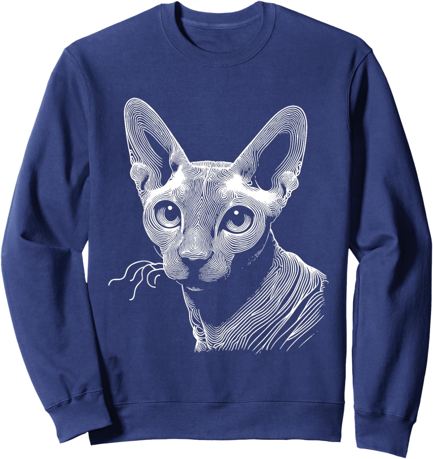 Cat Fingerprint - Cornish Rex Dad Mom Men Women Sweatshirt - Sweatshirt | Navy