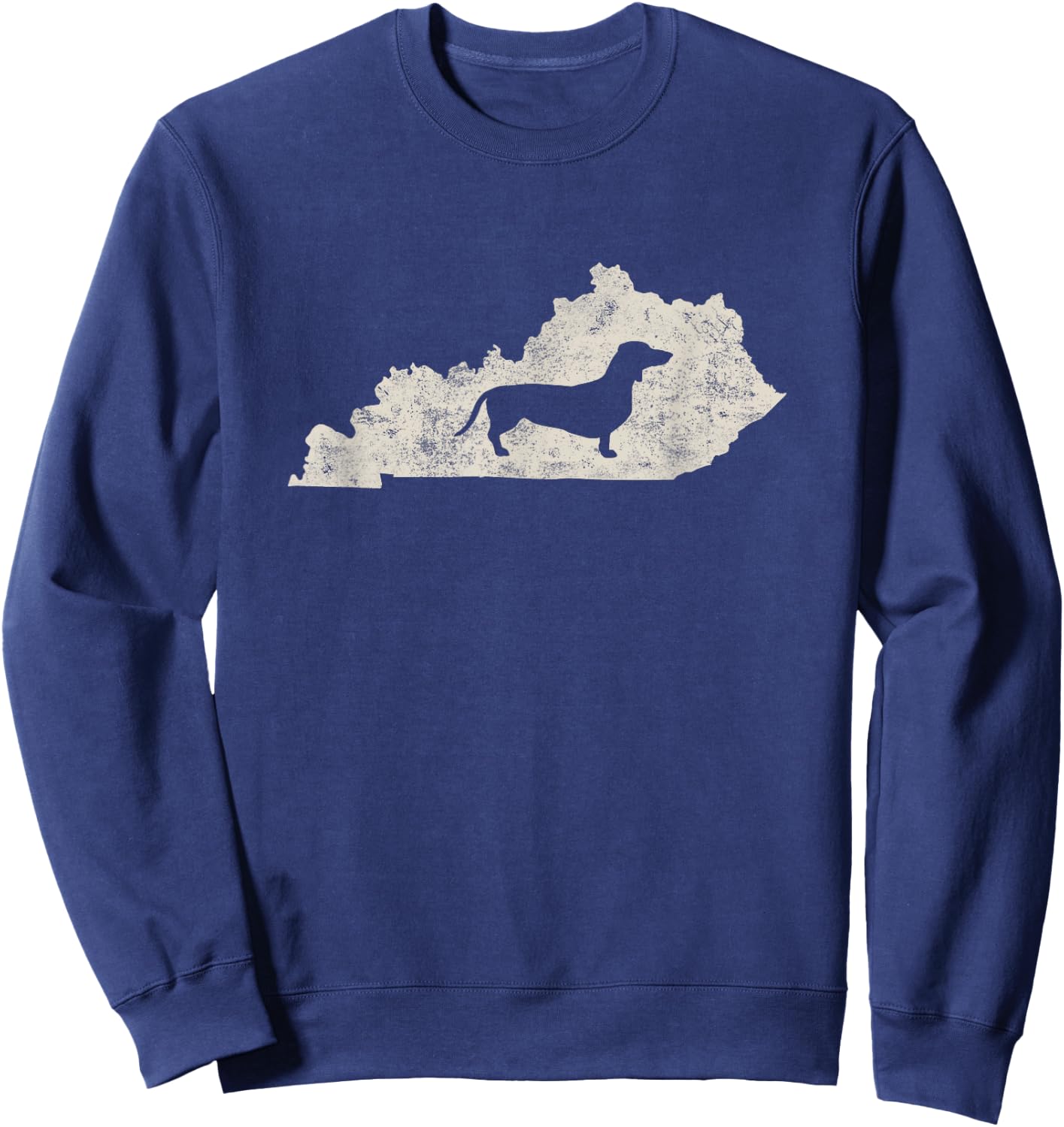 Kentucky Dachshund Shirt, Kentucky Map Wiener Dog Shirt Sweatshirt - Sweatshirt | Navy