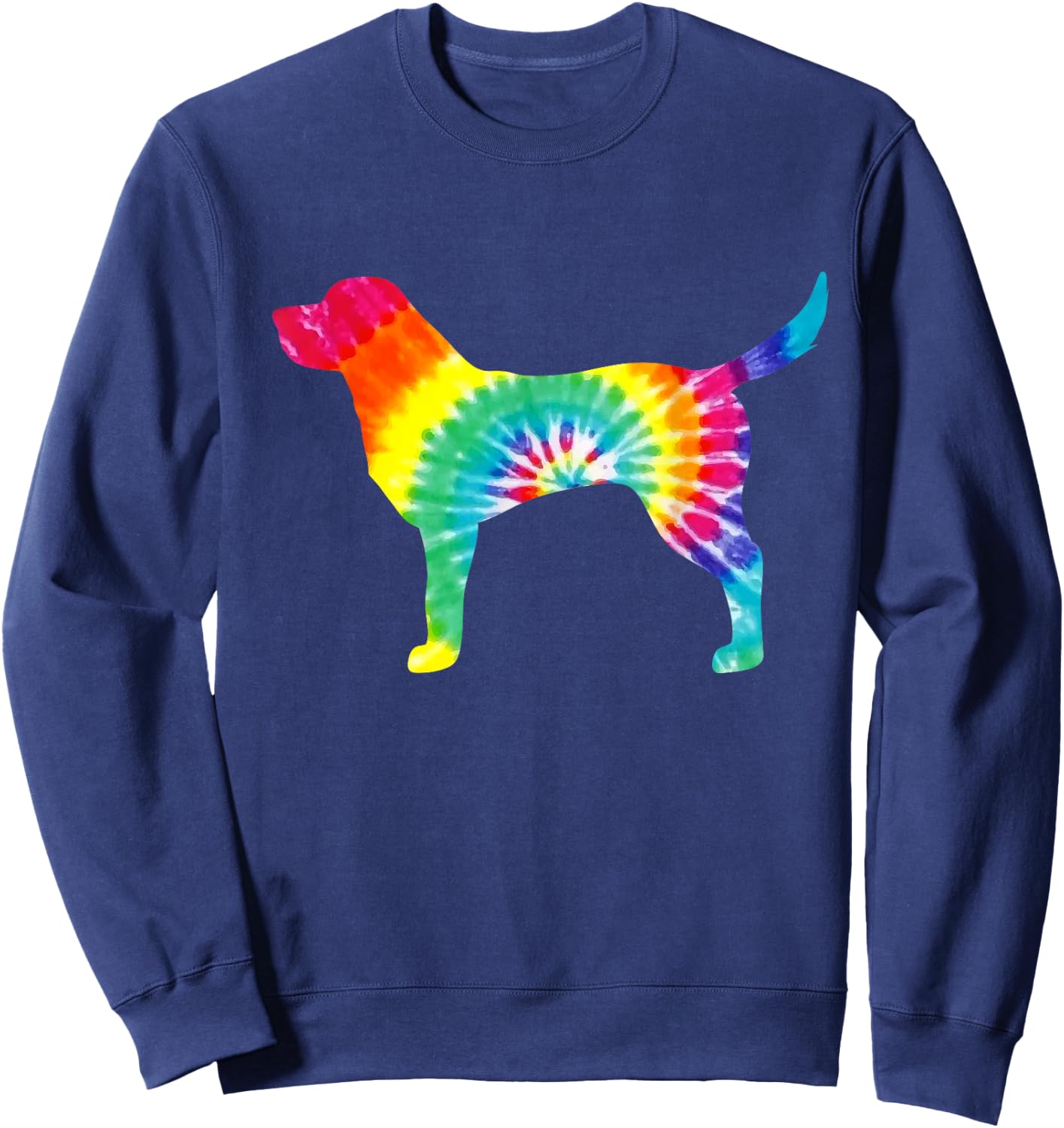 Tie Dye Dog Shirt Hippie Labrador Retro Puppy Gift Sweatshirt - Sweatshirt | Navy