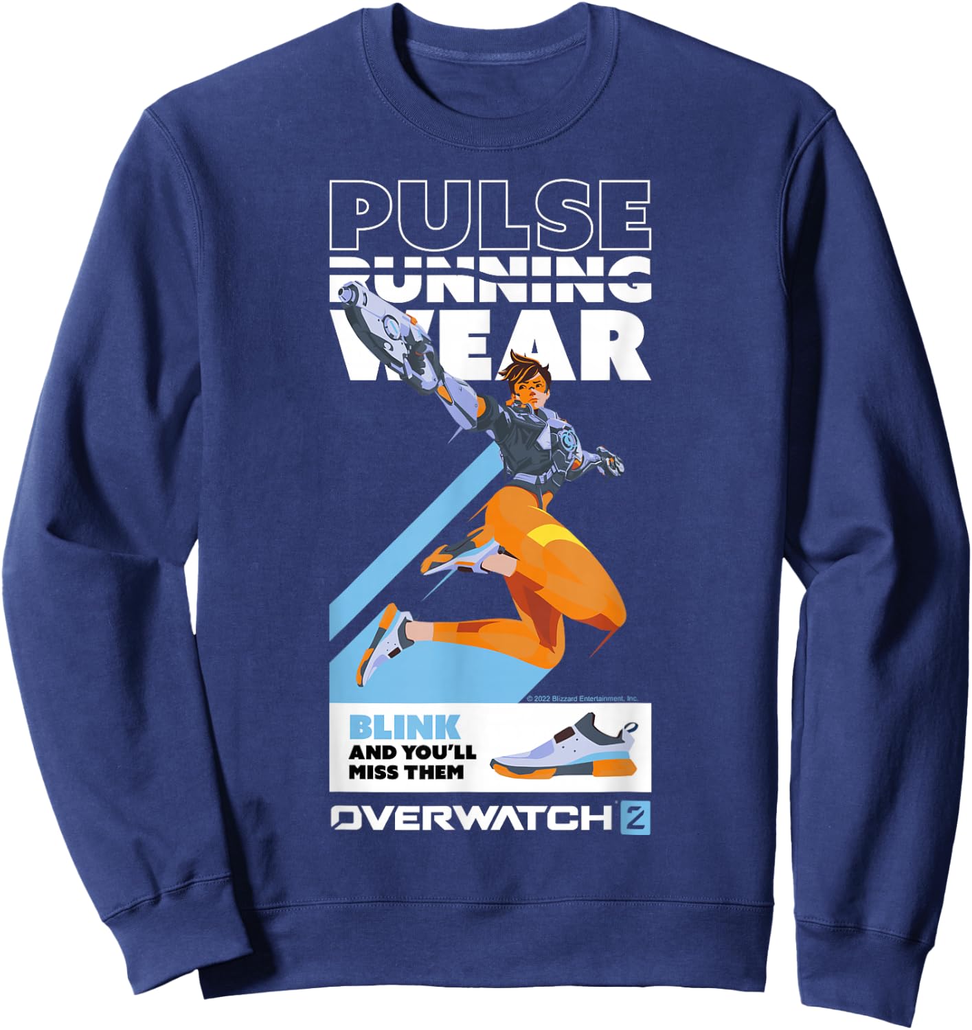 Overwatch 2 Tracer Pulse Running Wear Poster Sweatshirt - Sweatshirt | Navy