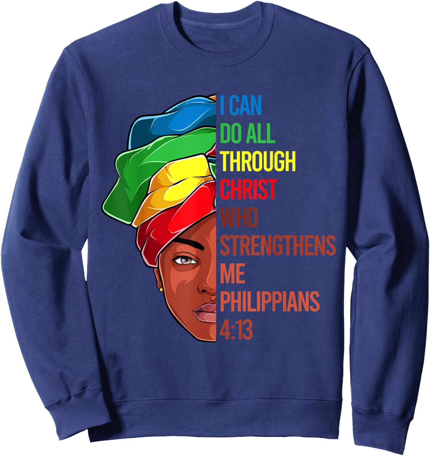 African American Apparel, Jesus Christian Black Women Girls Sweatshirt - Sweatshirt | Navy