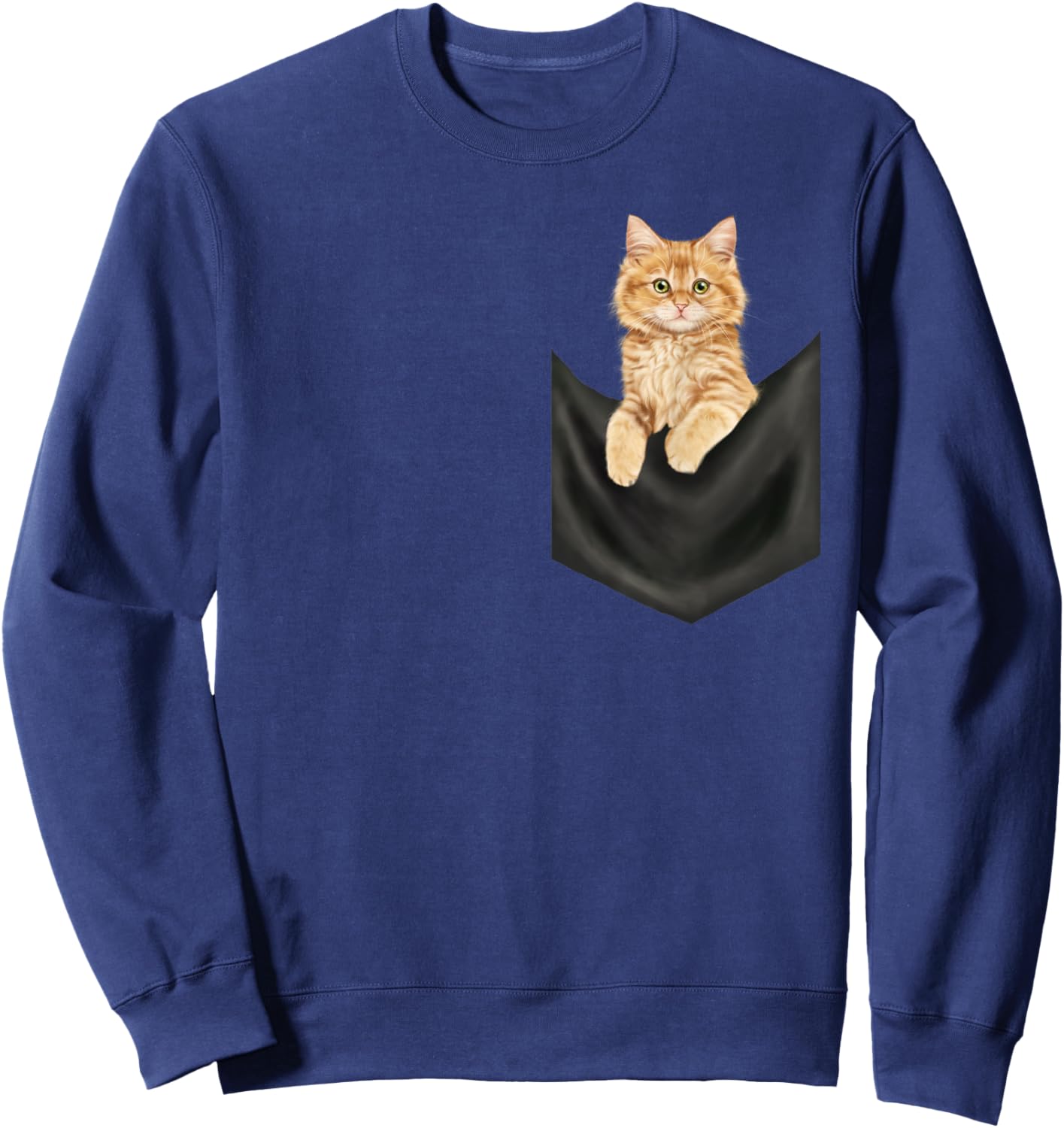 Peeking Cat, Cute Cat in Pocket Cats Shirt Sweatshirt - Sweatshirt | Navy