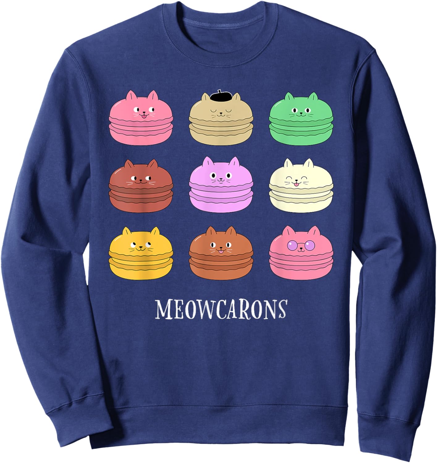 Cat Macarons "Meowcarons" - For Baking Girlfriend Sweatshirt - Sweatshirt | Navy
