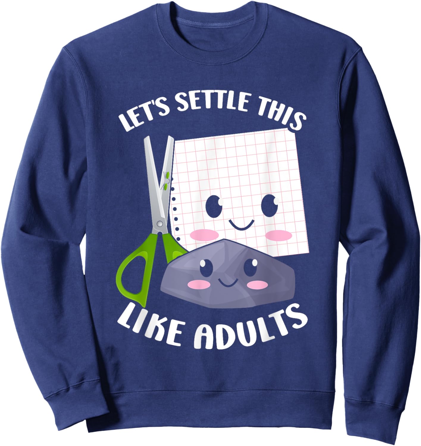 Rock Paper Scissors Funny Group Kawaii Halloween Costumes Sweatshirt - Sweatshirt | Navy