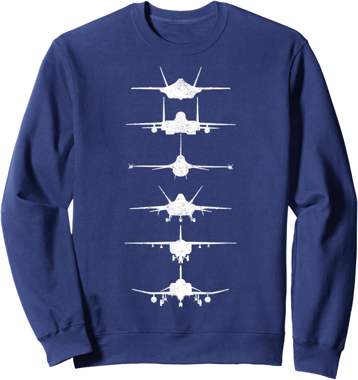Air Force Fighter Jets F-4 F-111 F-15 F-16 F-22 F-35 Men Sweatshirt - Sweatshirt | Navy