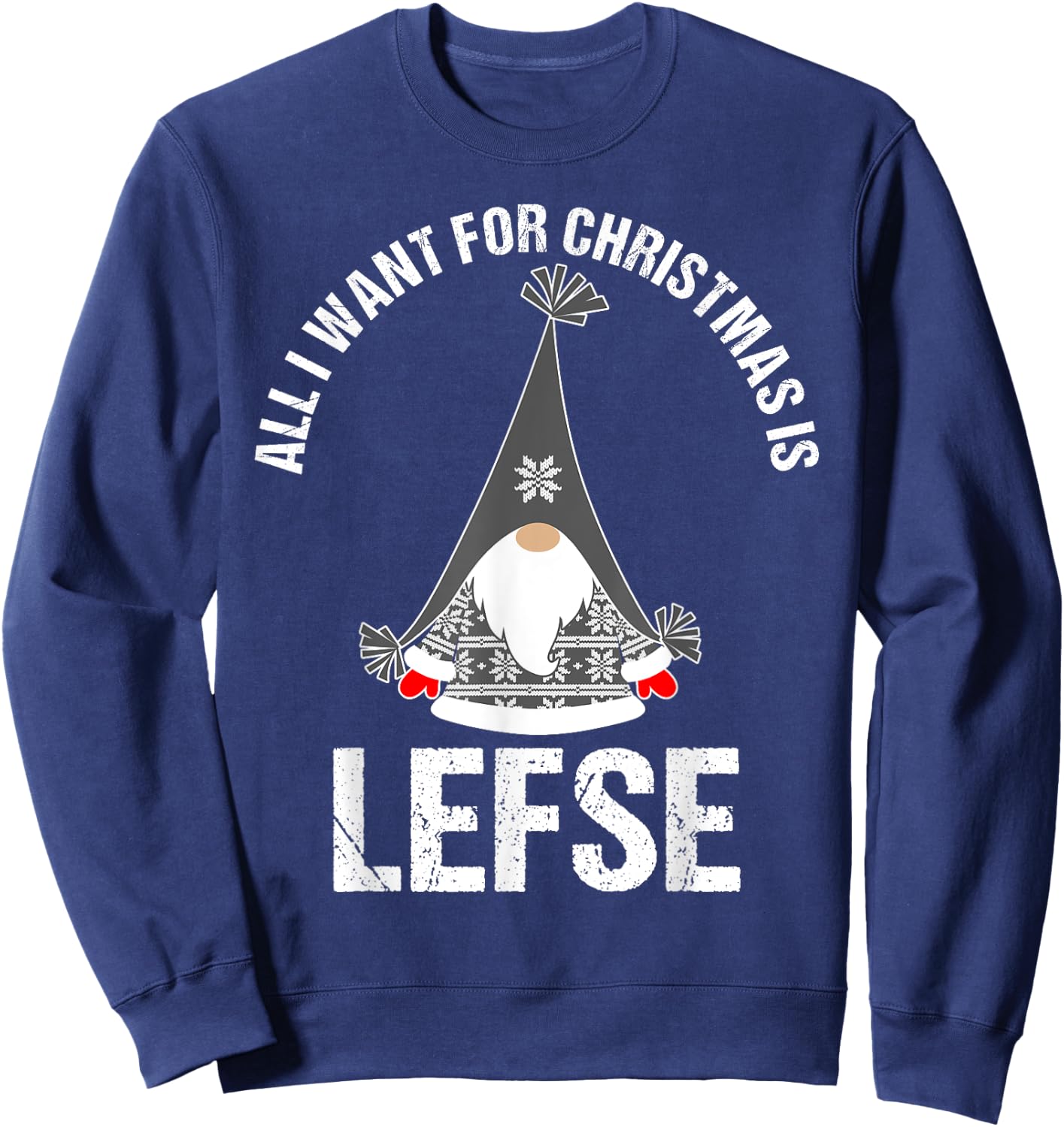 Lefse Christmas Tomte Gnome Scandinavian Nordic Sweatshirt - Sweatshirt | Navy