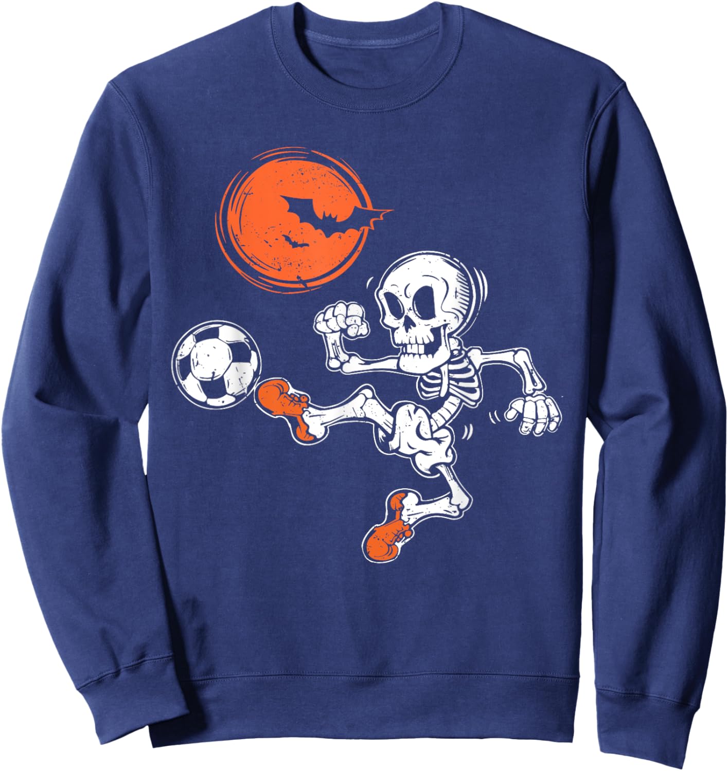 Soccer Skeleton Halloween Funny Soccer Player Men Boys Kids Sweatshirt - Sweatshirt | Navy