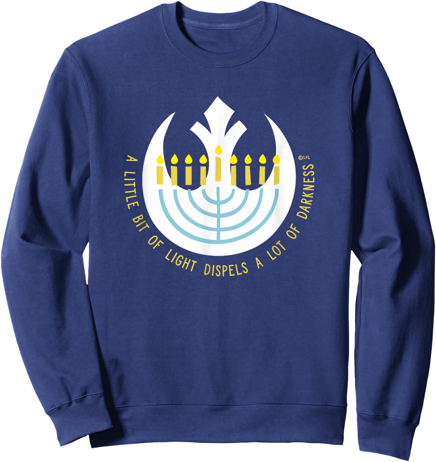 Star Wars Hanukkah Menorah Rebel Alliance A Little Light Sweatshirt - Sweatshirt | Navy