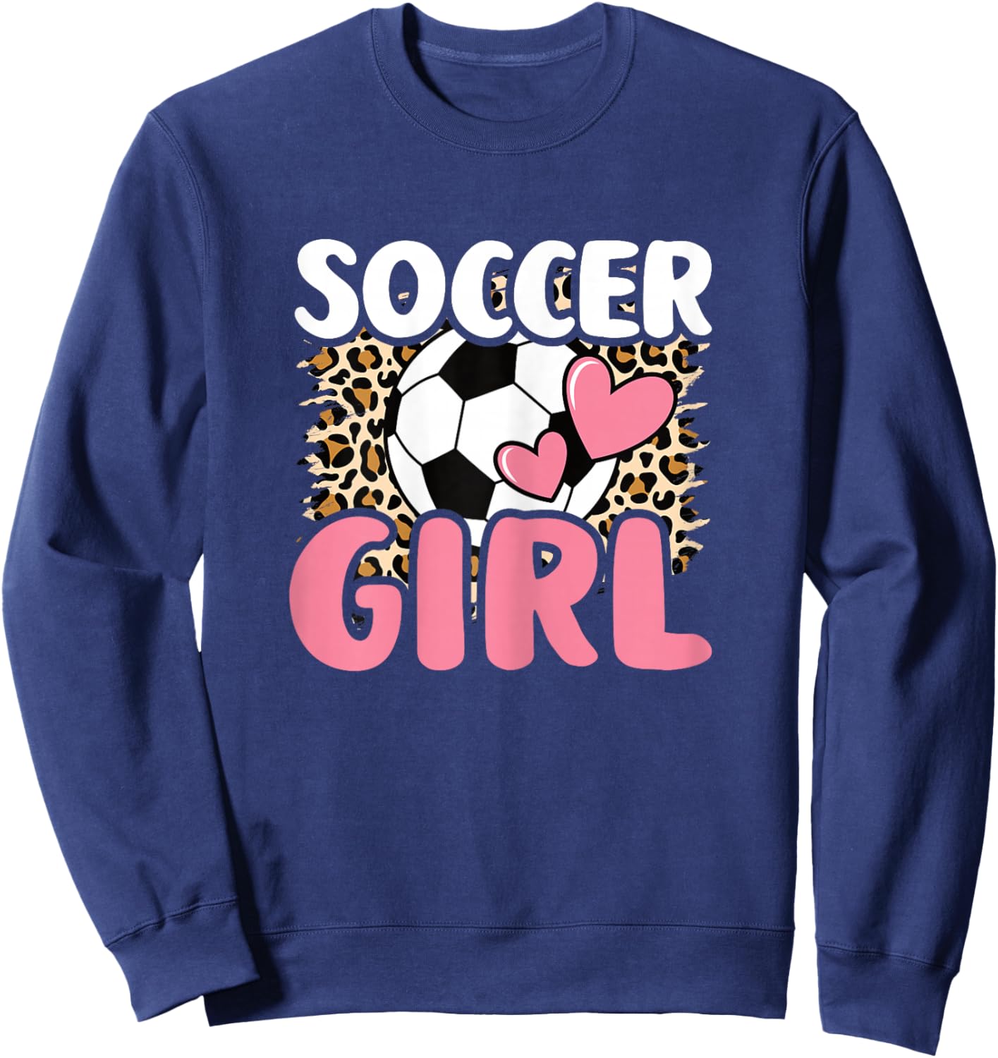 Cute Soccer Girl Soccer Player Fan Women Girls Kids Sweatshirt - Sweatshirt | Navy