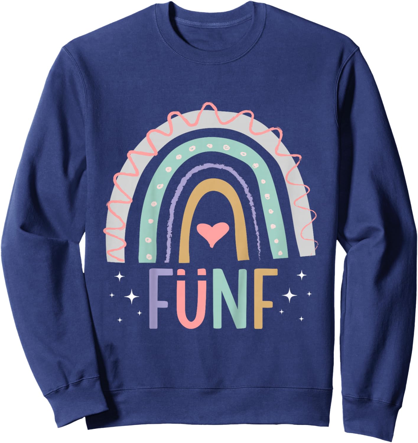 5. Geburtstag süßes Regenbogen Mädchen 5 Jahre alt Sweatshirt - Sweatshirt | Navy
