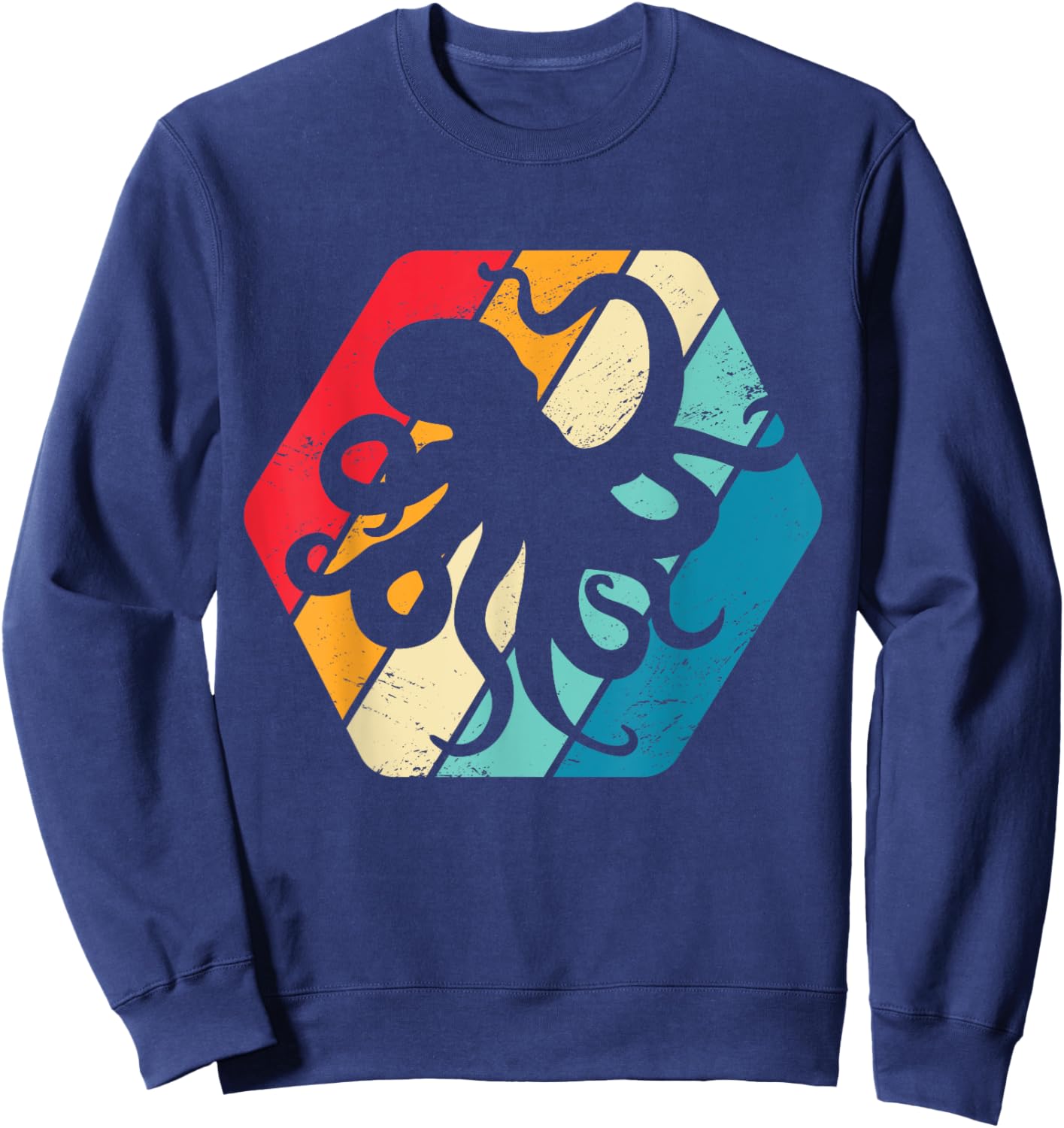 Krake Tintenfisch Octopus Ozean Meer Retro Sweatshirt - Sweatshirt | Navy