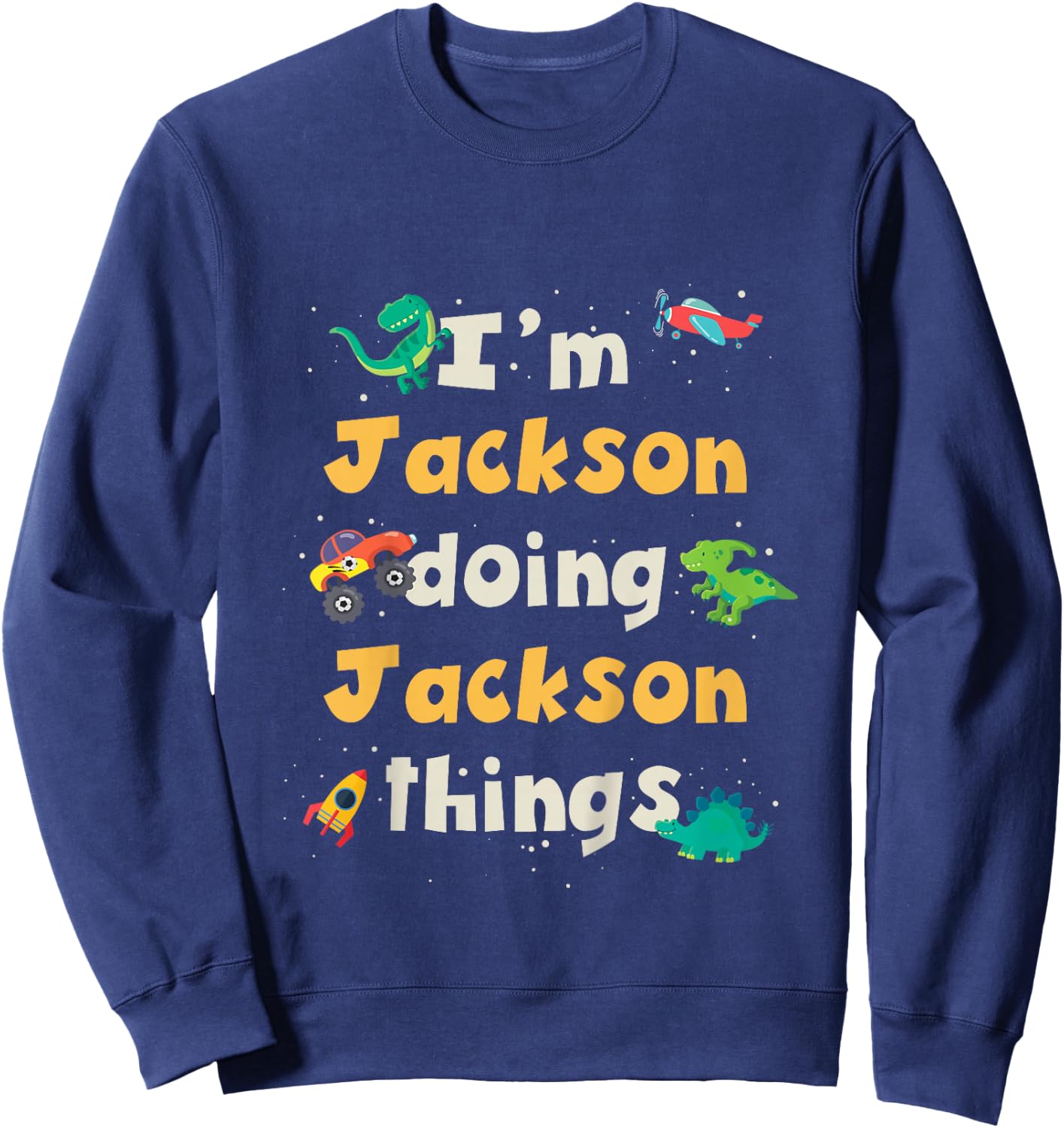 Kids Cool Jackson Personalized First Name Boys Sweatshirt - Sweatshirt | Navy