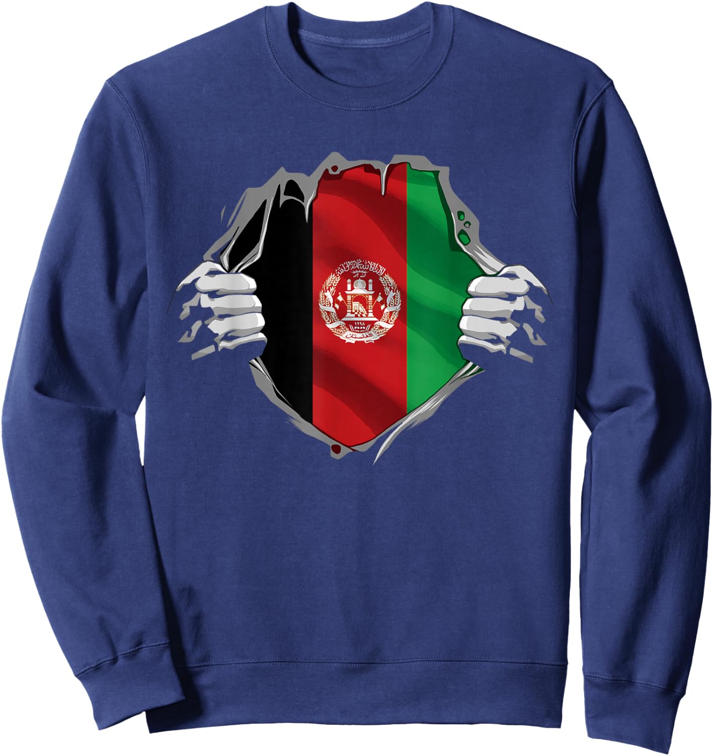 Afghan Super Afghanistan Flag Afghani Roots Heritage Sweatshirt - Sweatshirt | Navy