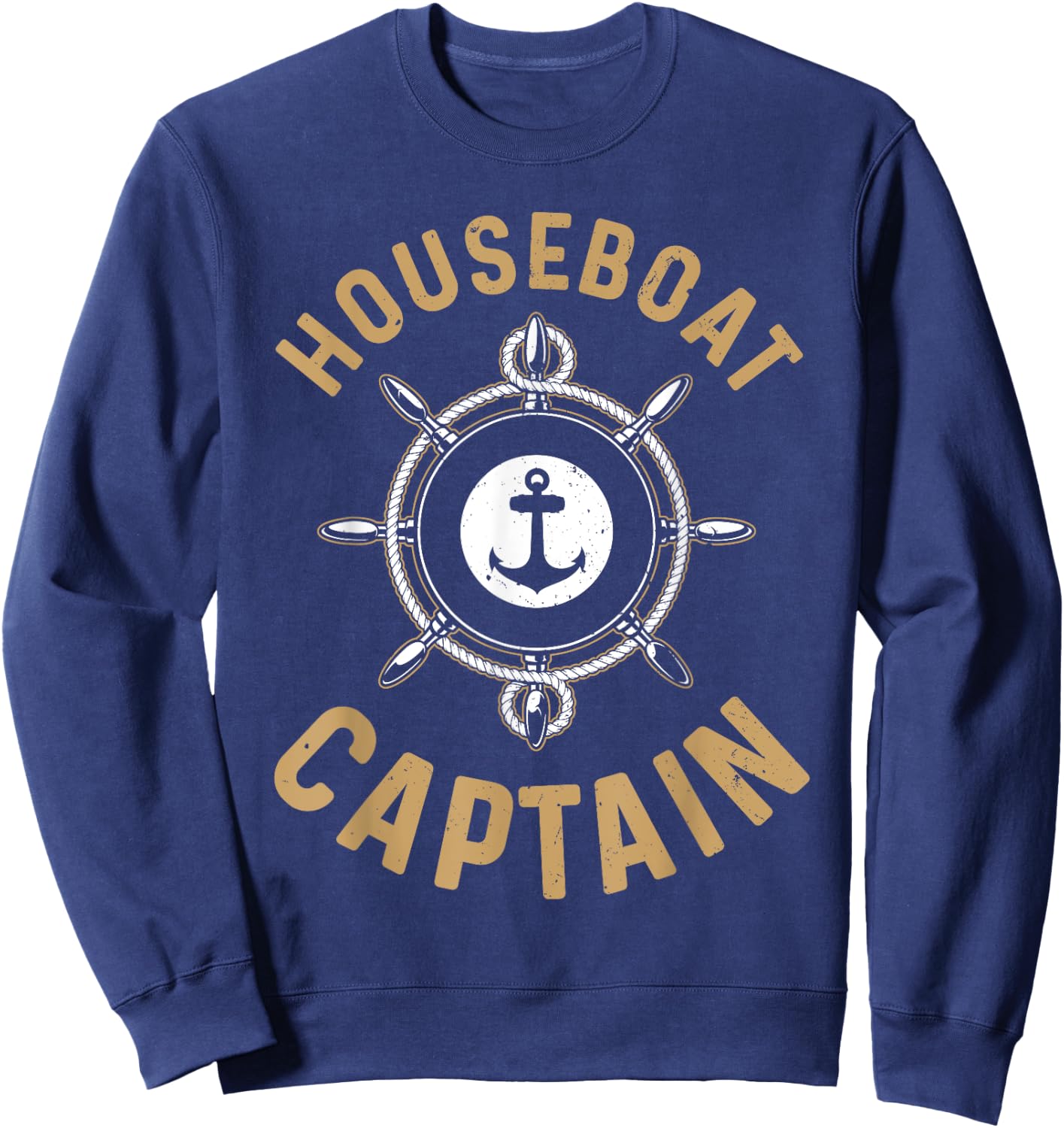 Cool Houseboat Captain Design Women Houseboat Lover Sweatshirt - Sweatshirt | Navy