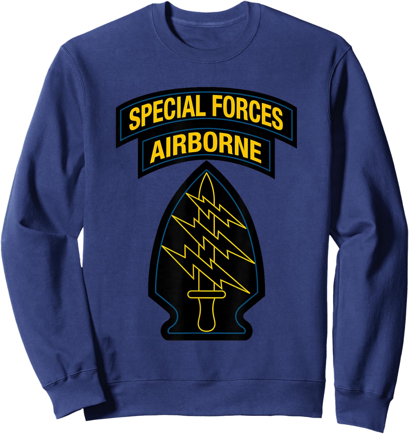 US Special Forces - SF Green Beret Patch & Tab Retro Colors Sweatshirt - Sweatshirt | Navy