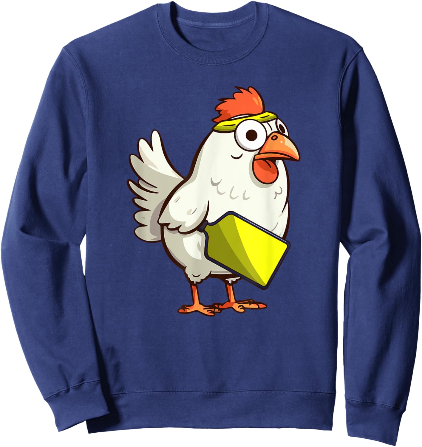Cute Rooster Funny Chicken Pickleball Player Sweatshirt - Sweatshirt | Navy