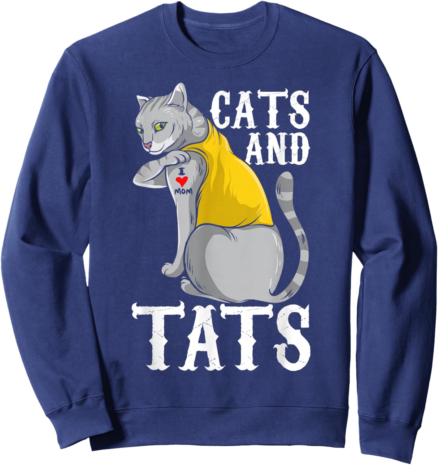 Cats And Tats - Tattoo Cat Women Sweatshirt - Sweatshirt | Navy