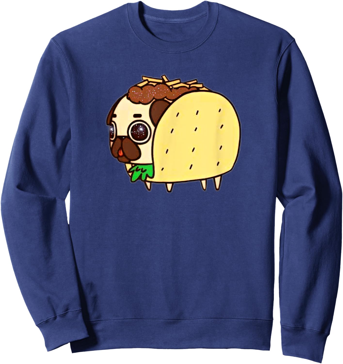 Funny Pug in Taco Sweatshirt - Sweatshirt | Navy