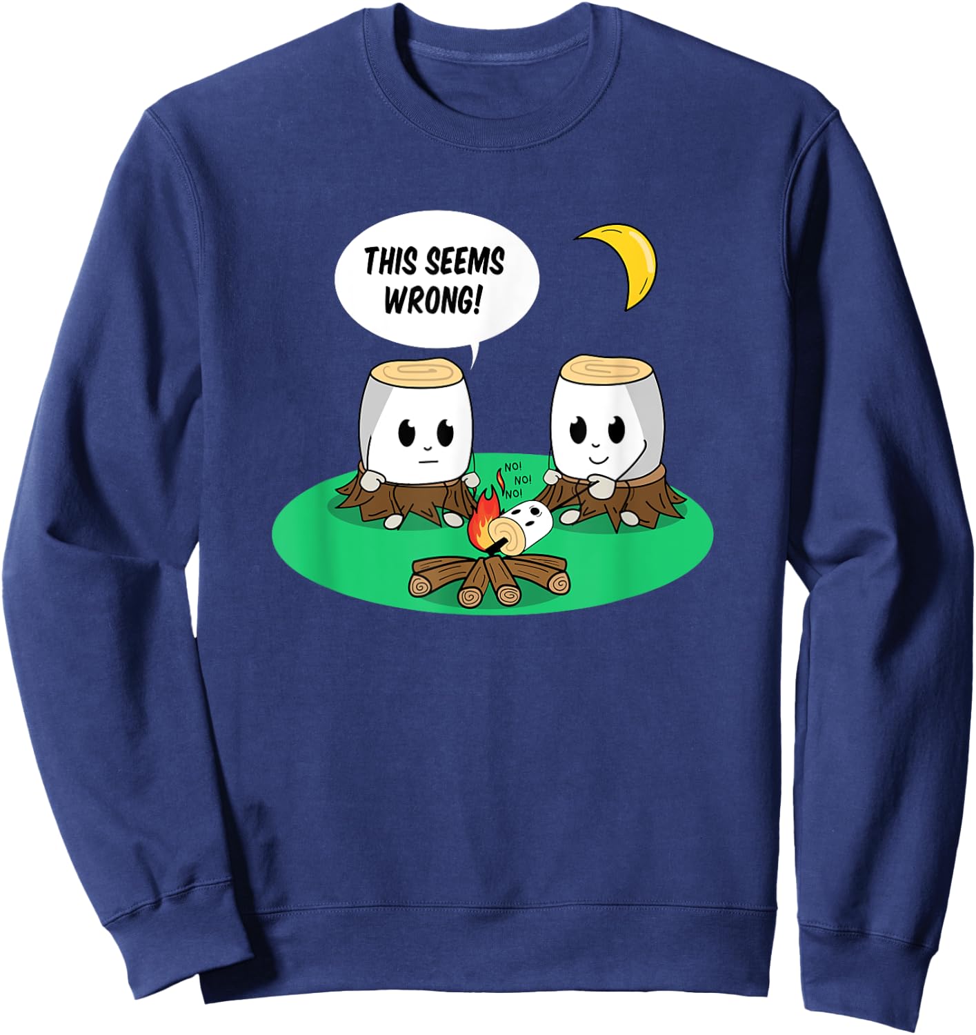 Marshmallows Roasting Marshmallow Campfire Bonfire Camping Sweatshirt - Sweatshirt | Navy