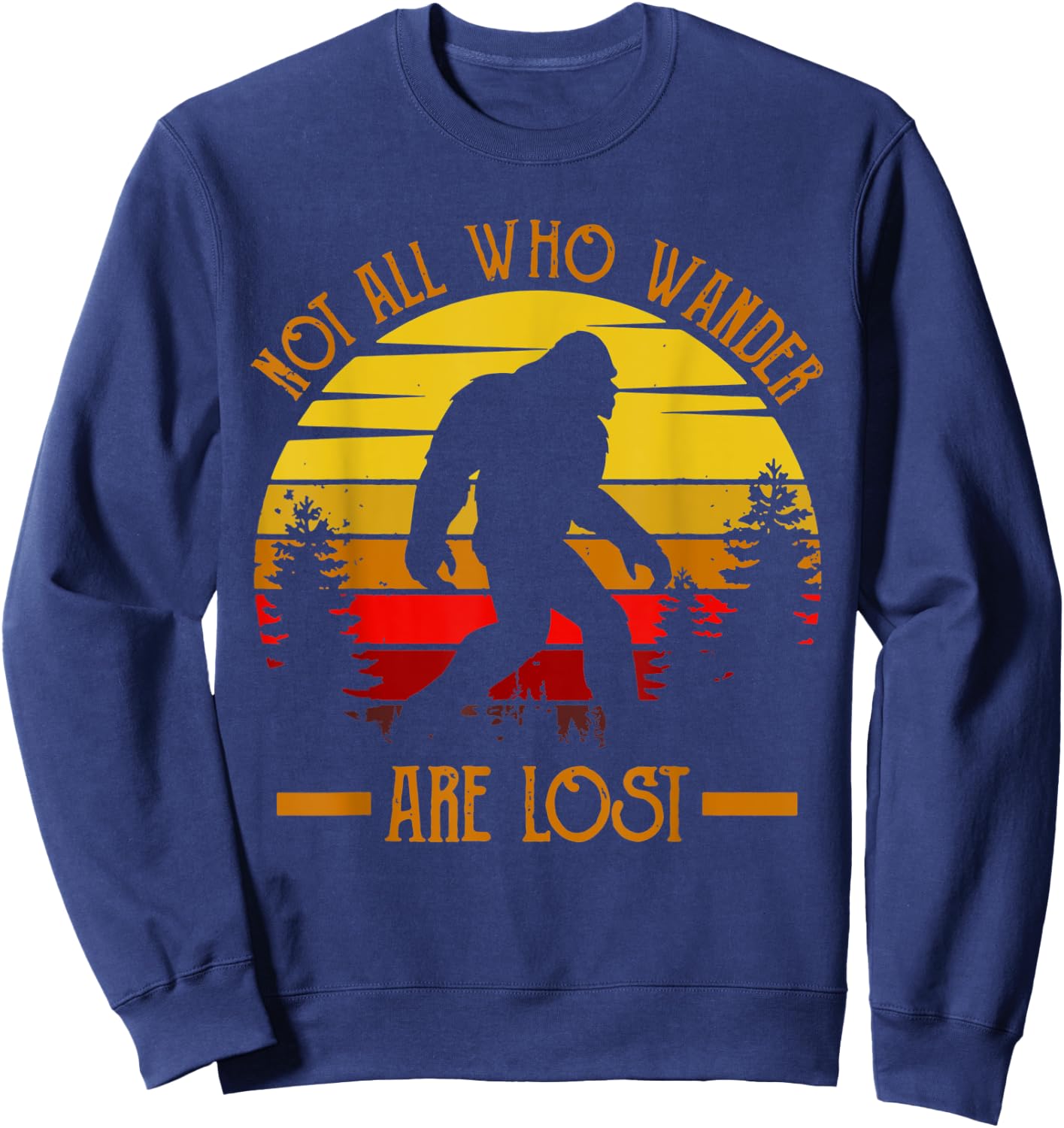 Yeti Bigfoot apparel vintage design social distance champion Sweatshirt - Sweatshirt | Navy