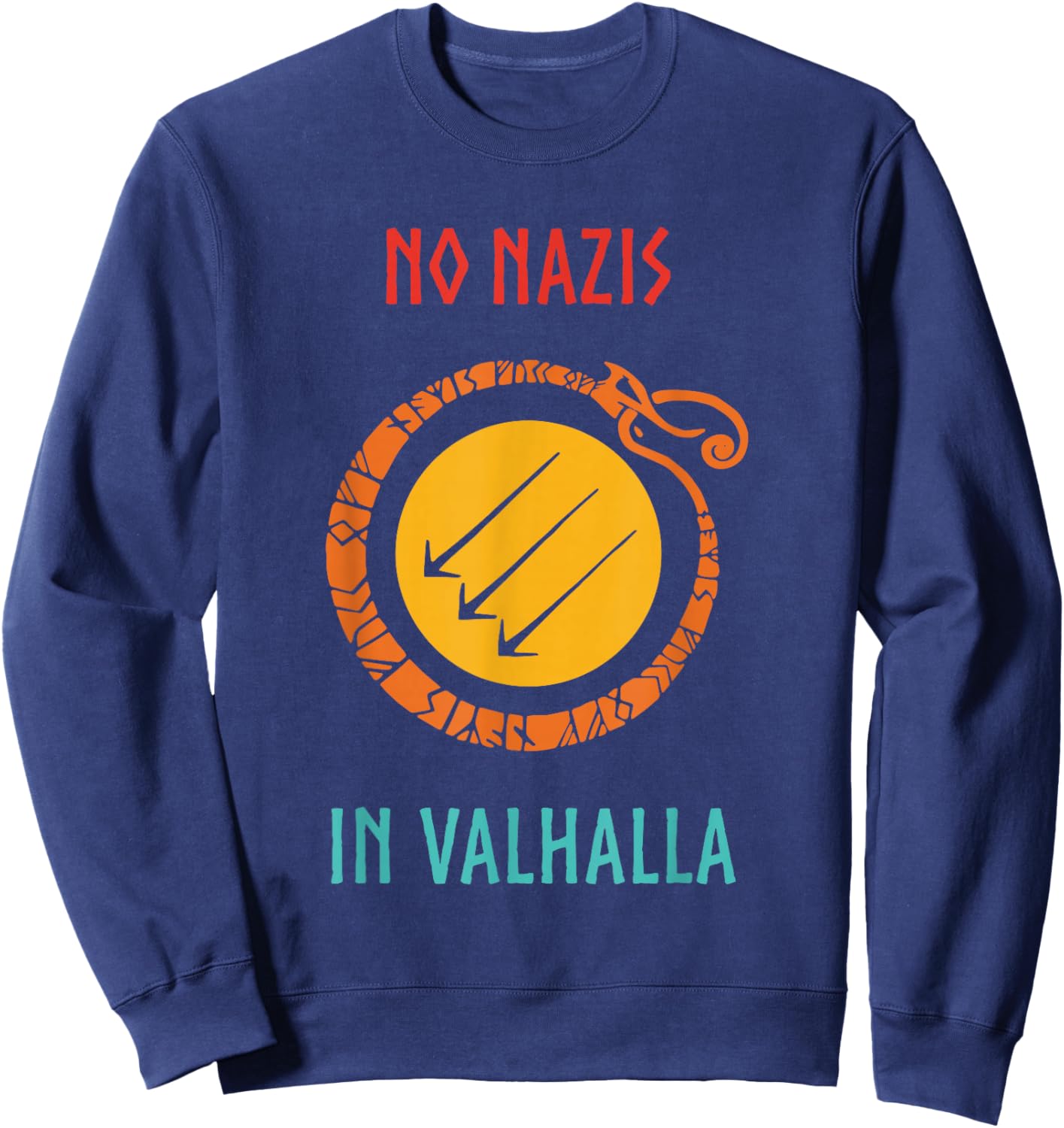 No Nazis in Valhalla Funny Vintage Apparel Black Kids Sweatshirt - Sweatshirt | Navy